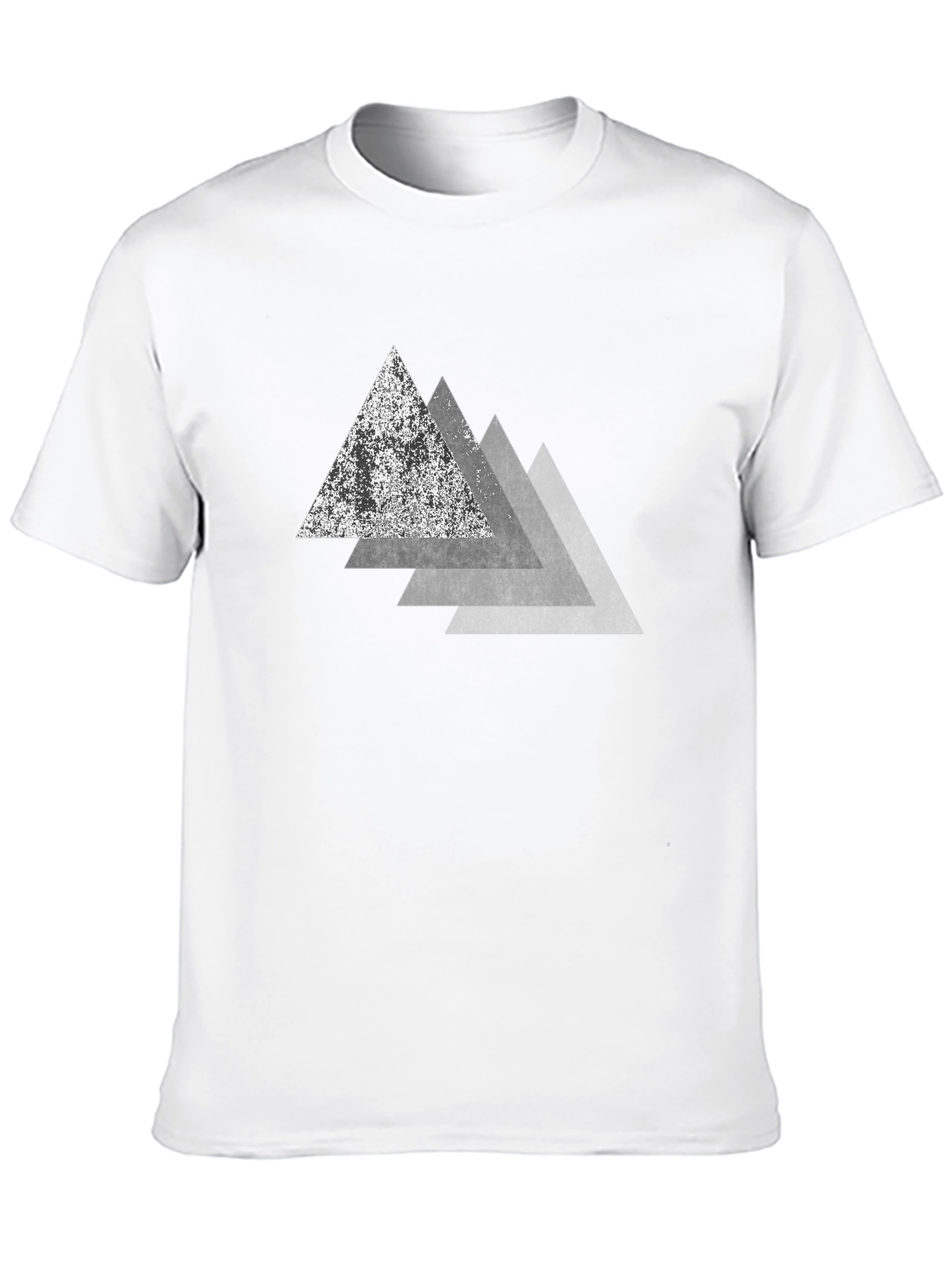Geometric Triangle Graphic Print Black T-Shirt