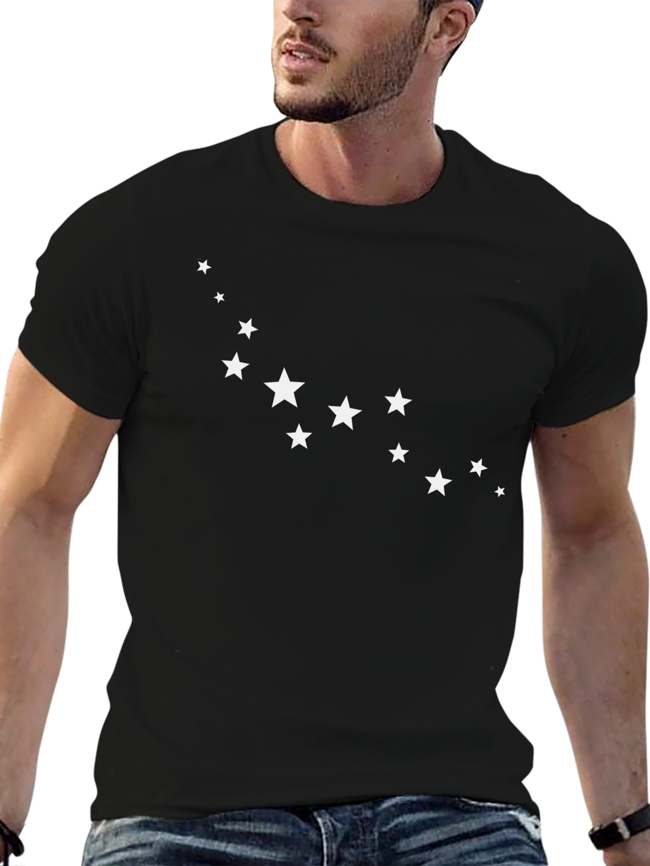 Star Constellation Graphic Tee - Modern Black T-Shirt