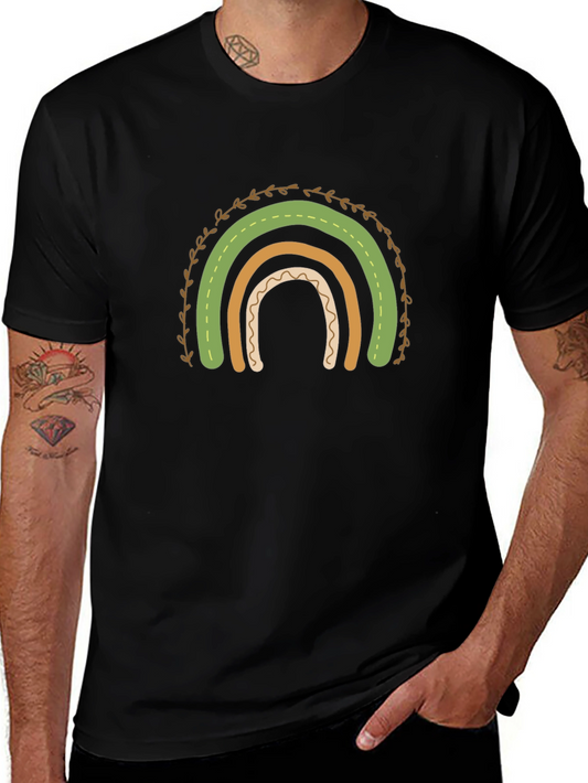St. Patricks Day Rainbow Graphic Tee - Black