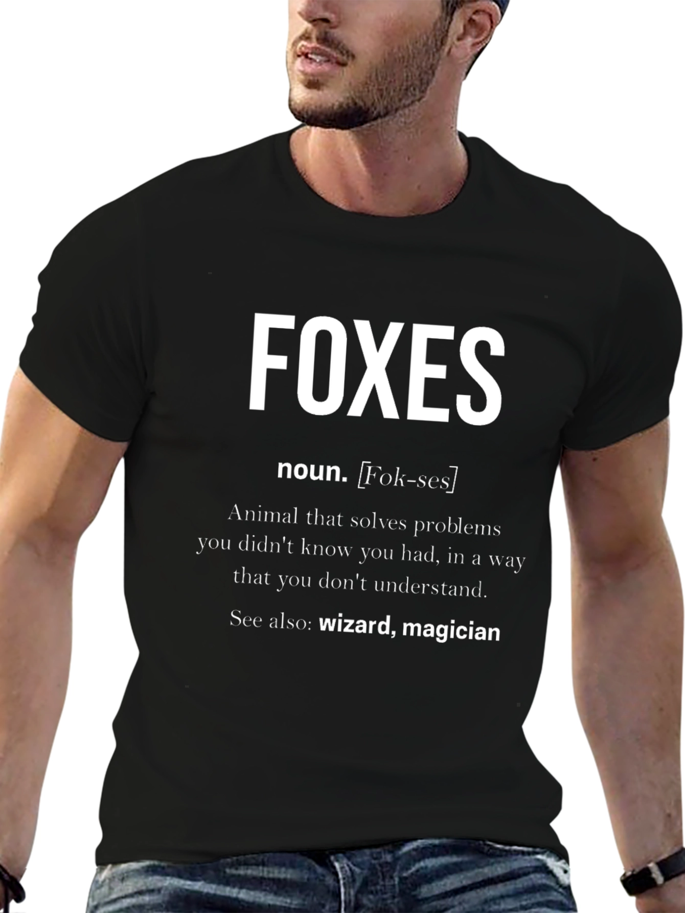 Foxes Definition Black Graphic T-Shirt