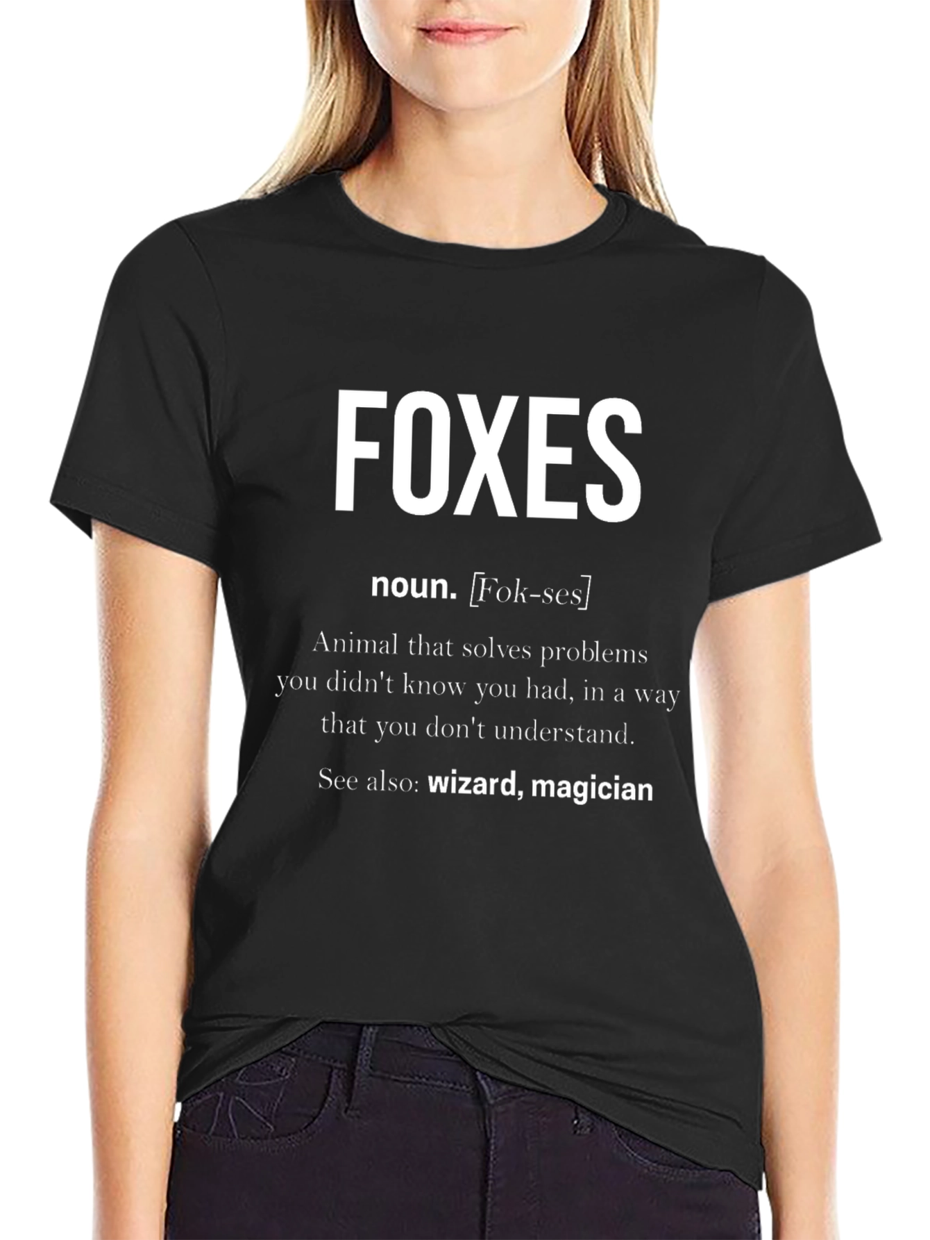 Foxes Definition Black Graphic T-Shirt