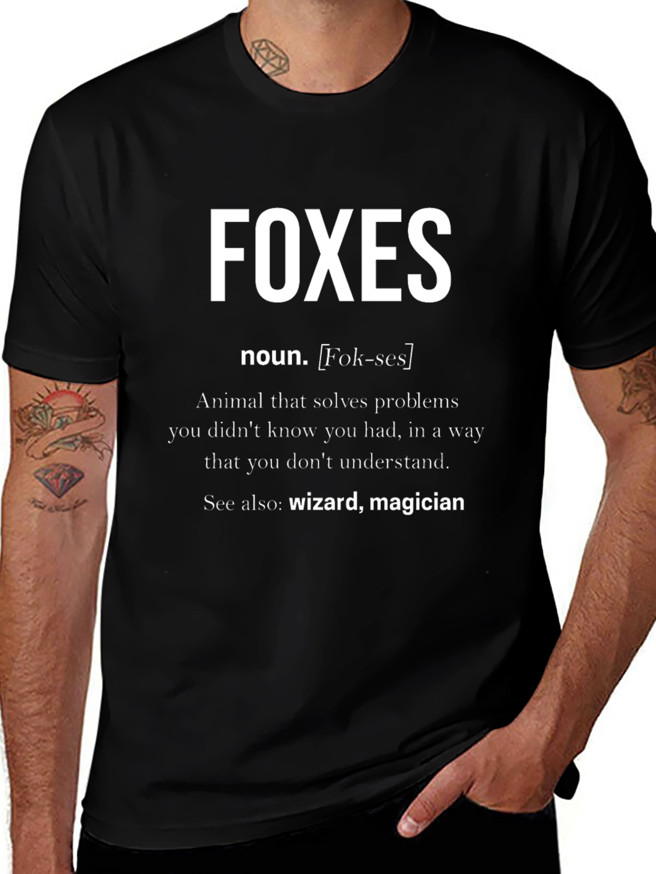 Foxes Definition Black Graphic T-Shirt