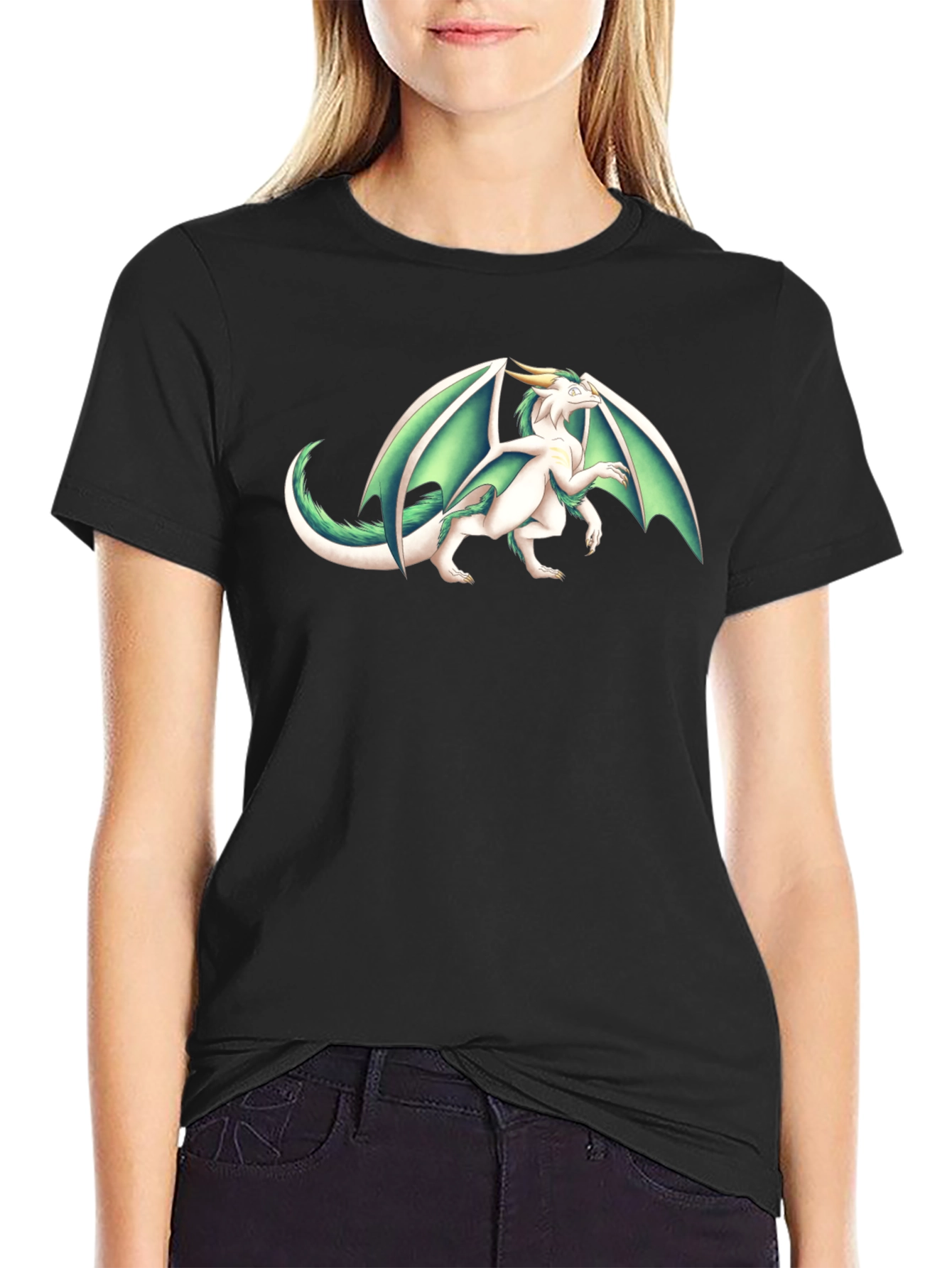 Dragon Graphic Tee - Black Cotton T-Shirt