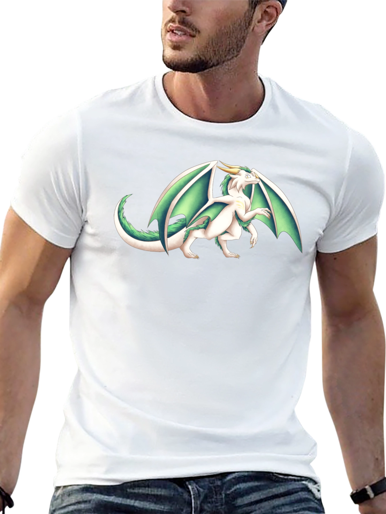 Dragon Graphic Tee - Black Cotton T-Shirt