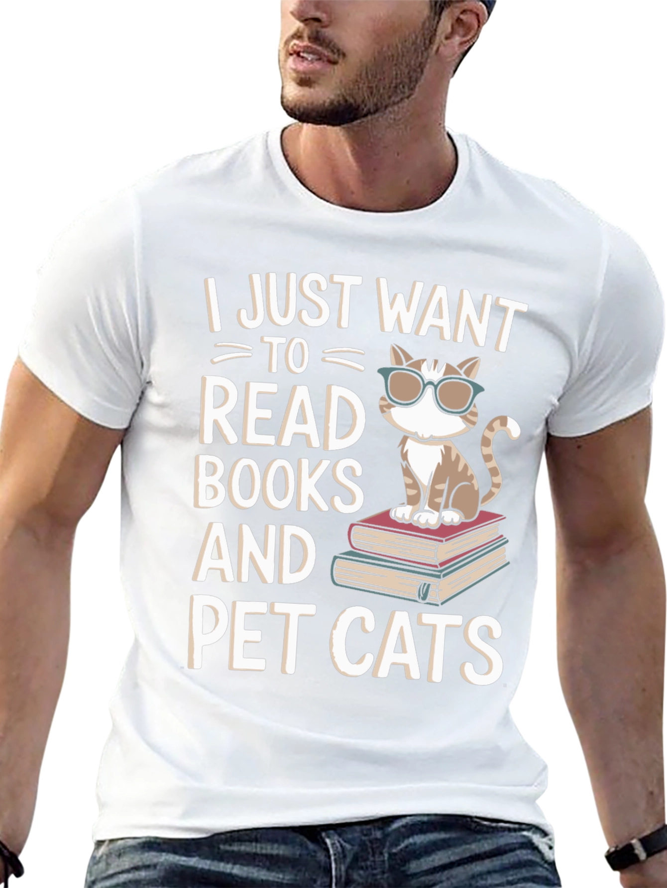 Read Books and Pet Cats Graphic Tee