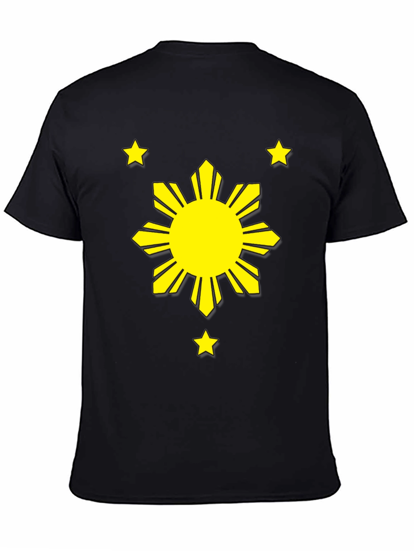 Philippines Flag Sun & Stars Black T-Shirt