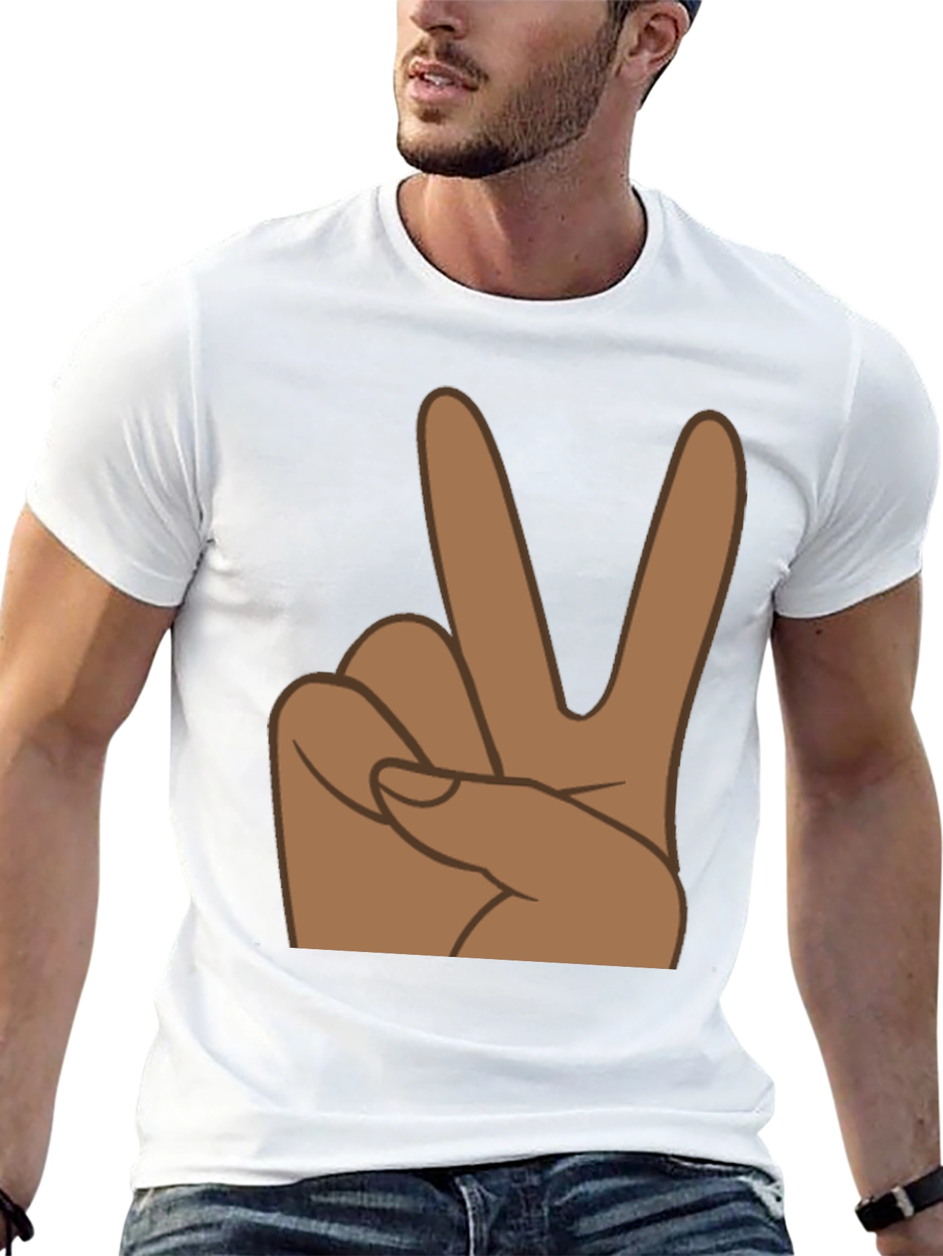 Peace Sign Graphic Tee - Black
