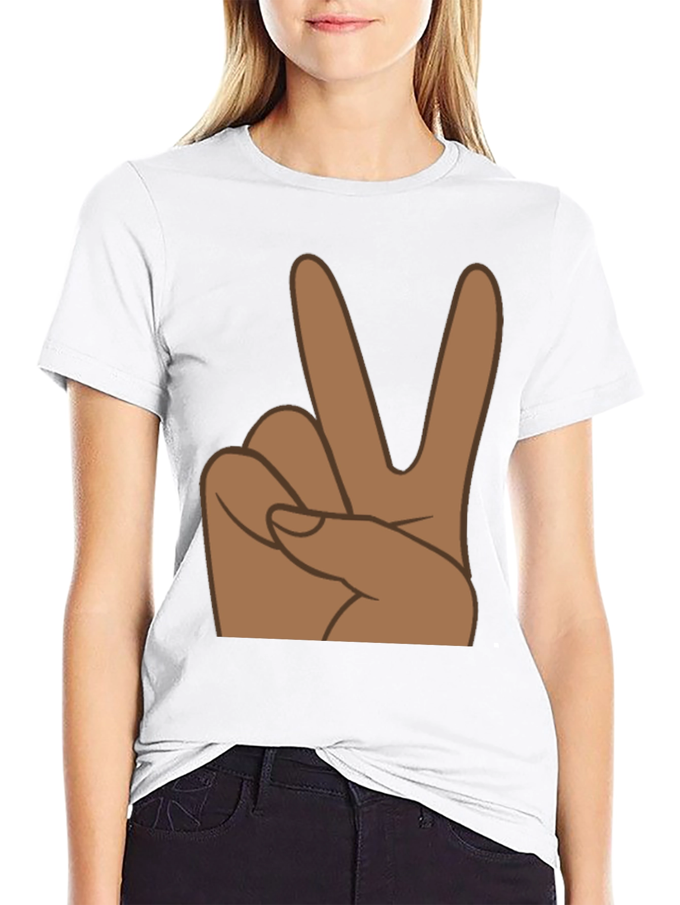 Peace Sign Graphic Tee - Black
