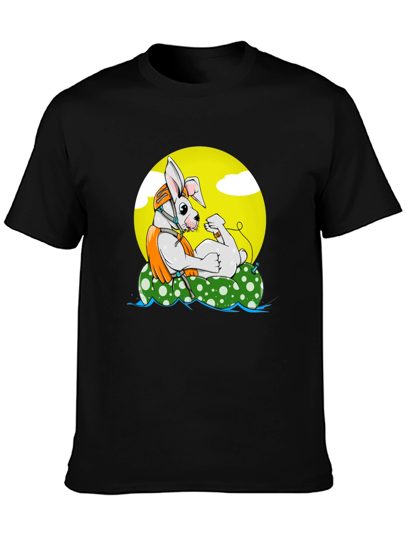 Cool Rabbit on Raft Graphic Tee