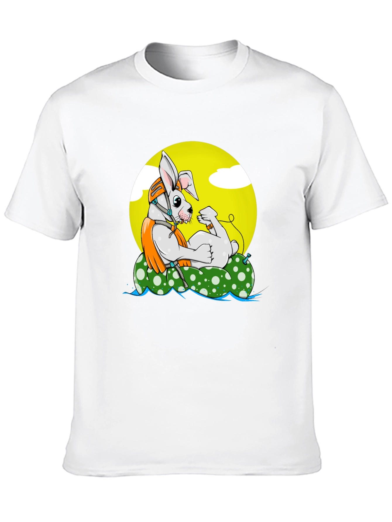 Cool Rabbit on Raft Graphic Tee