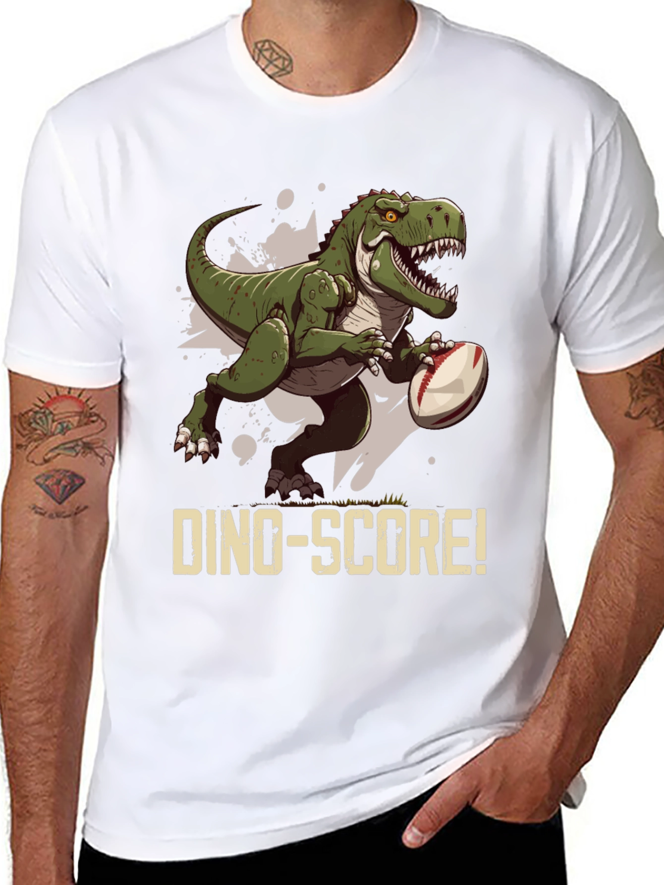 Dino-Score! T-Rex Rugby T-Shirt