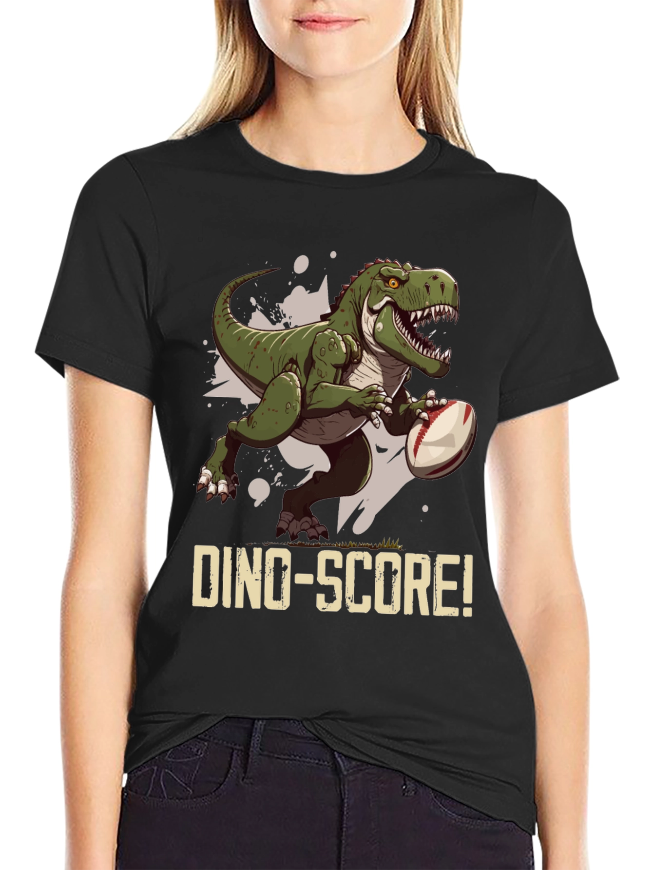 Dino-Score! T-Rex Rugby T-Shirt