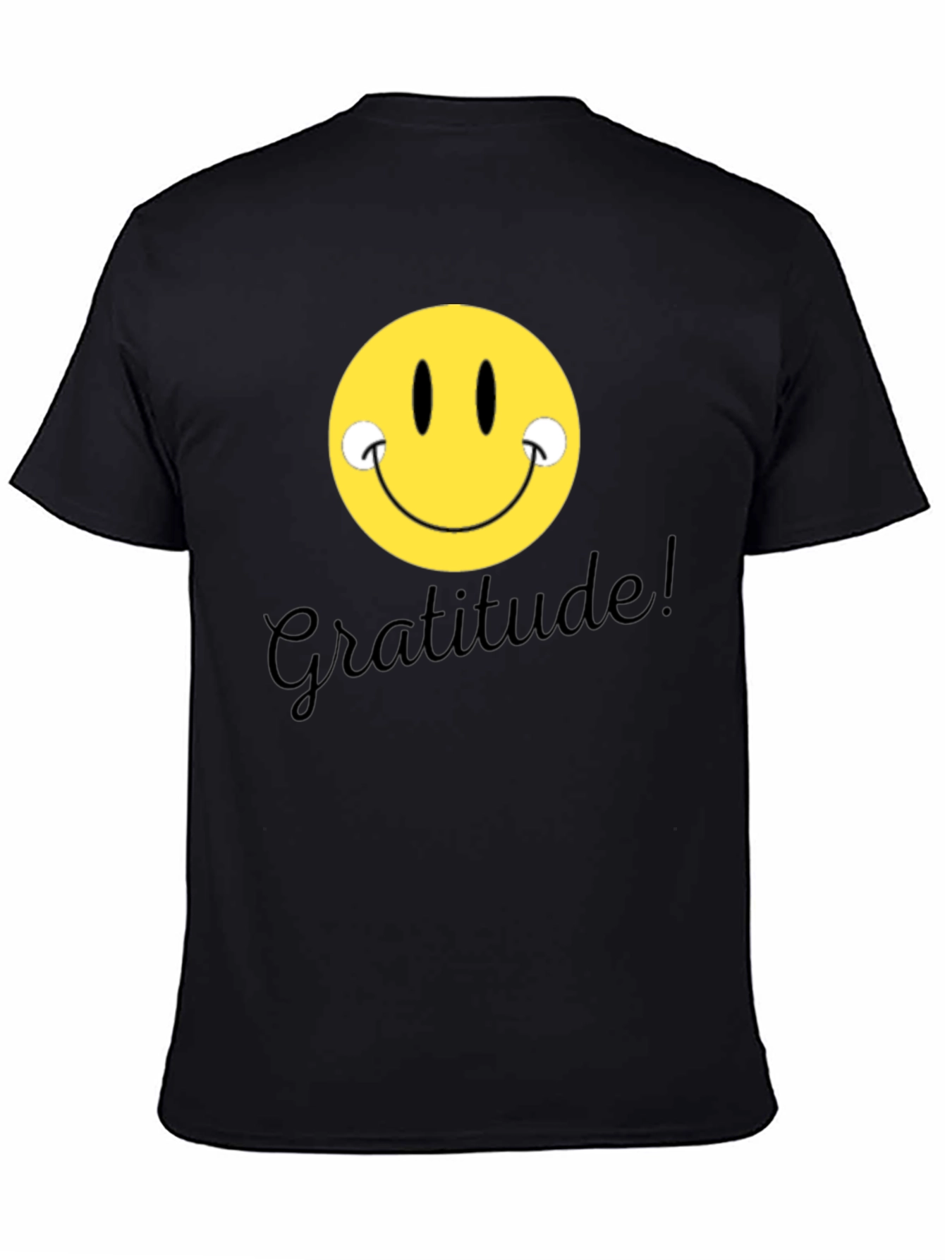 Gratitude Smiley Face Black T-Shirt