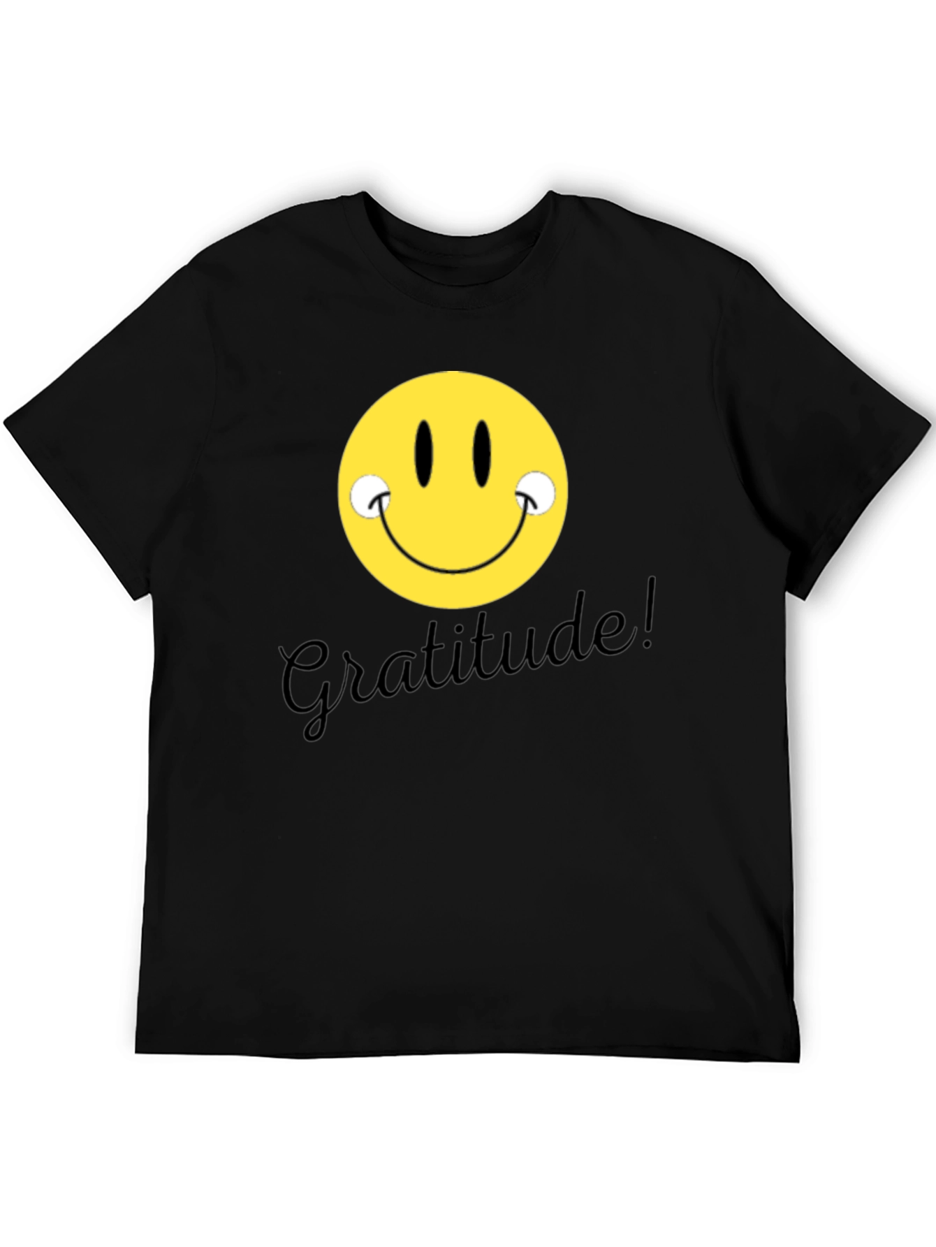 Gratitude Smiley Face Black T-Shirt