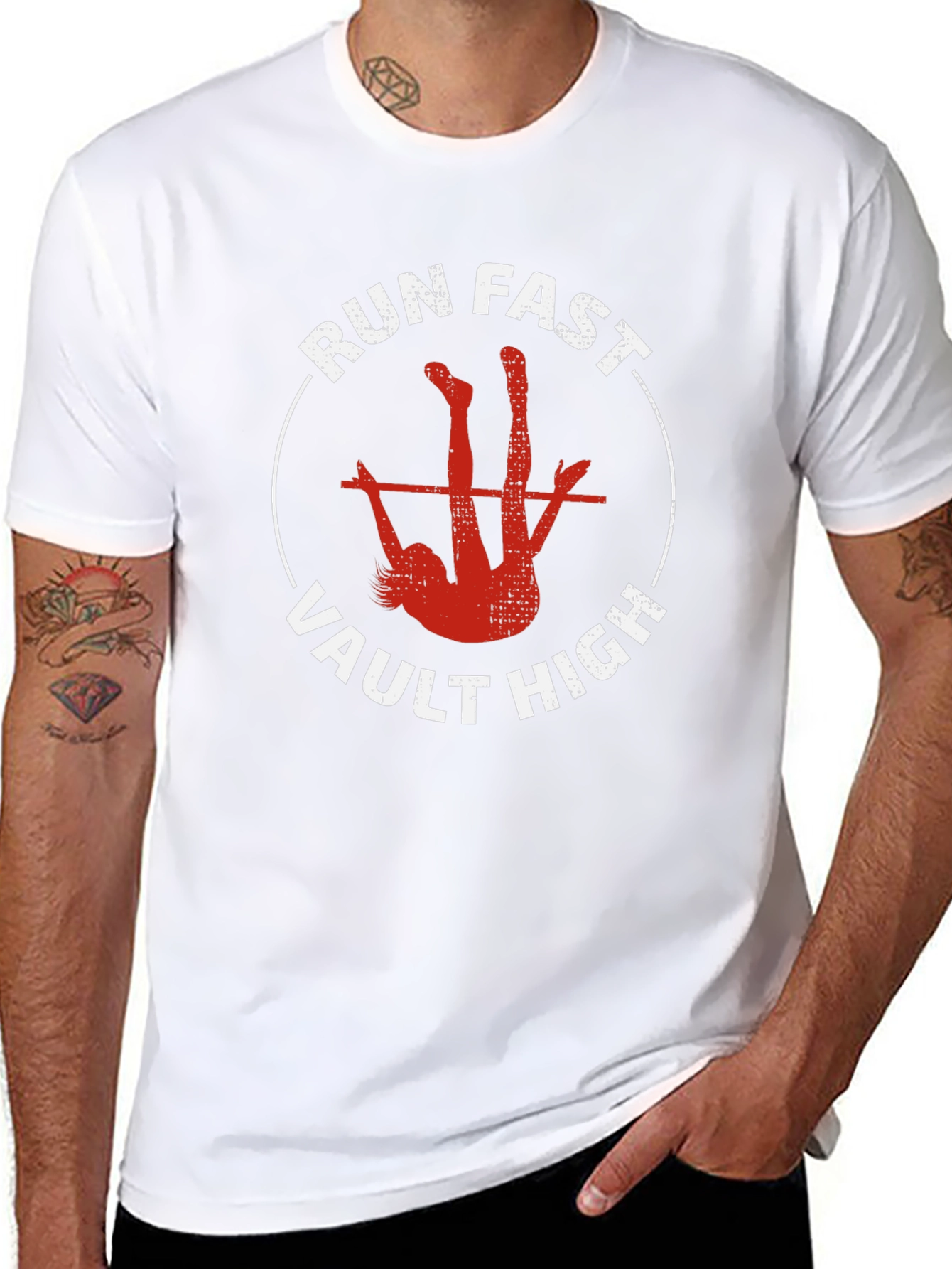 Run Fast Vault High T-Shirt - Athlete Graphic Tee