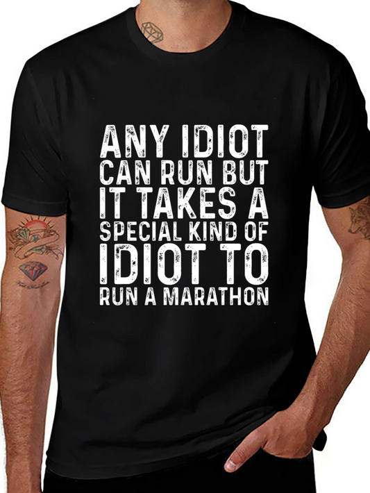 Funny Marathon Runner T-Shirt - Idiot Run