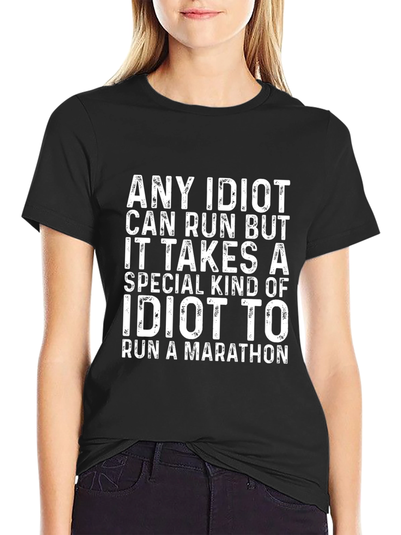 Funny Marathon Runner T-Shirt - Idiot Run