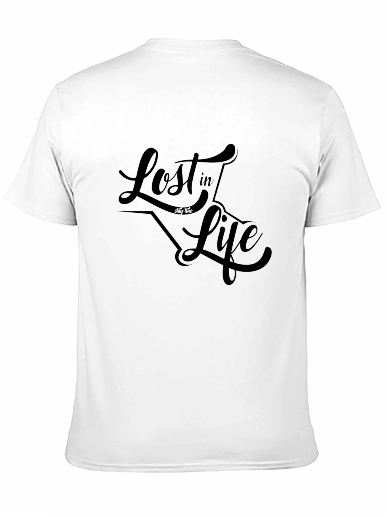 Lost in Life Graphic Tee - Black Cotton T-Shirt