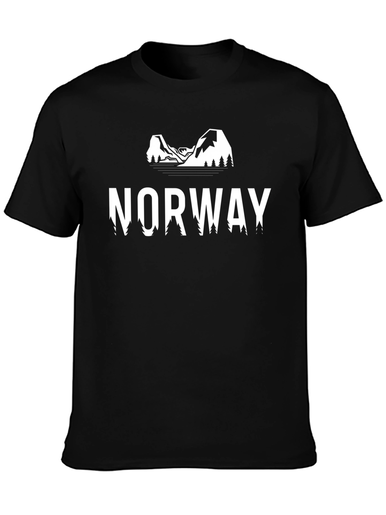 Norway Graphic Print Tee - Black Cotton T-Shirt