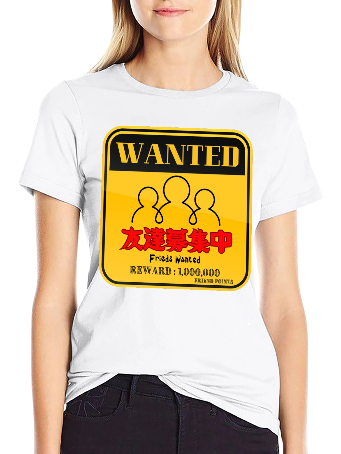 Wanted Friends Black T-Shirt