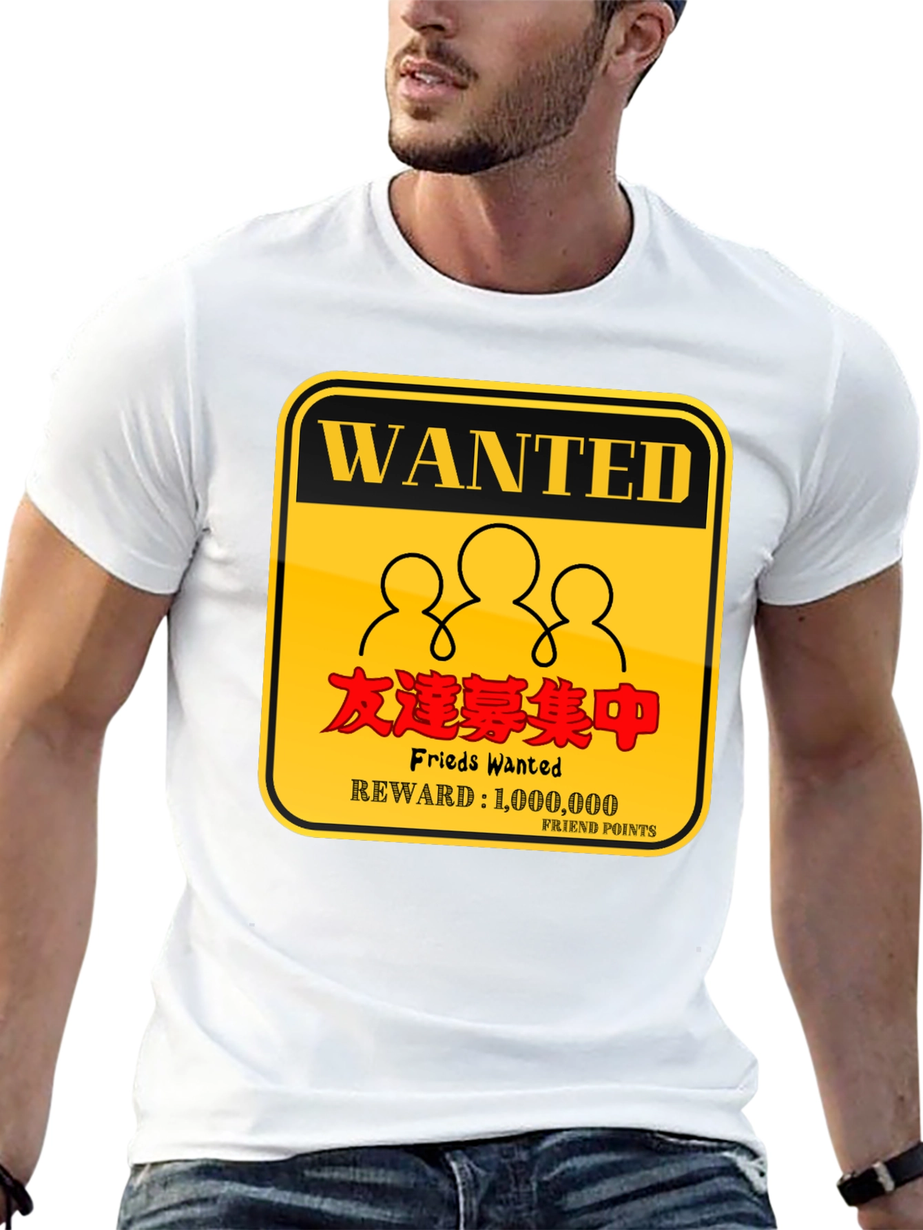 Wanted Friends Black T-Shirt