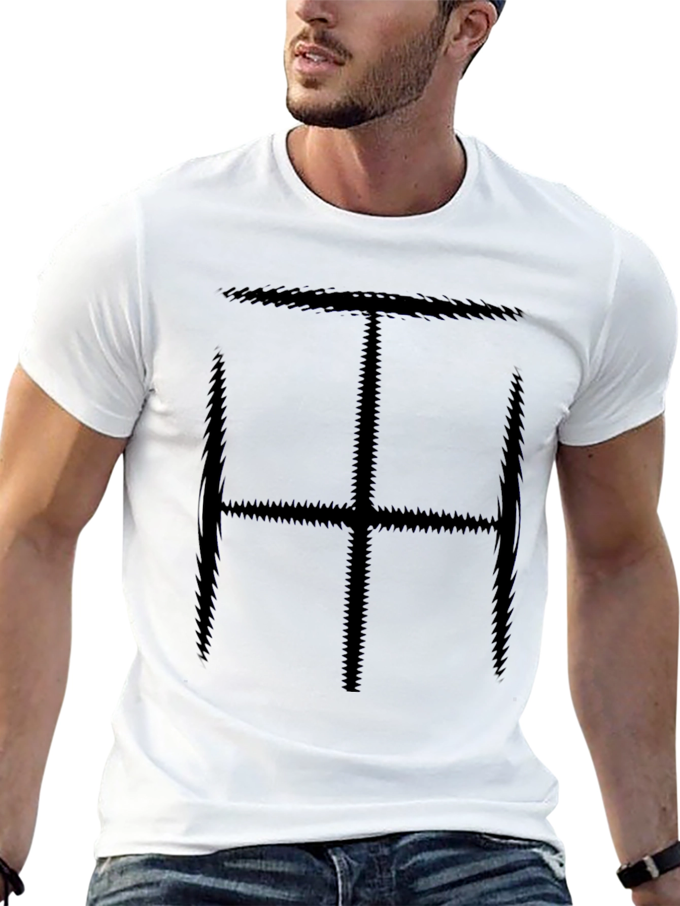 Abstract Symbol Tee - Mens Black Graphic T-Shirt