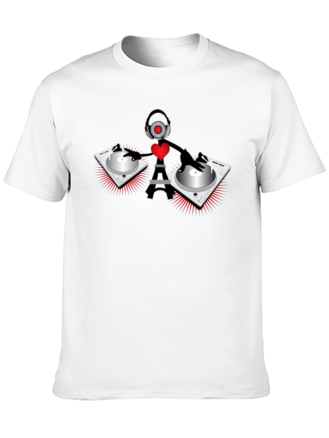 DJ Robot Heart Black T-Shirt