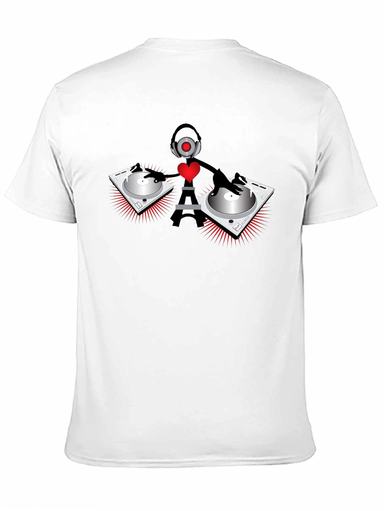 DJ Robot Heart Black T-Shirt