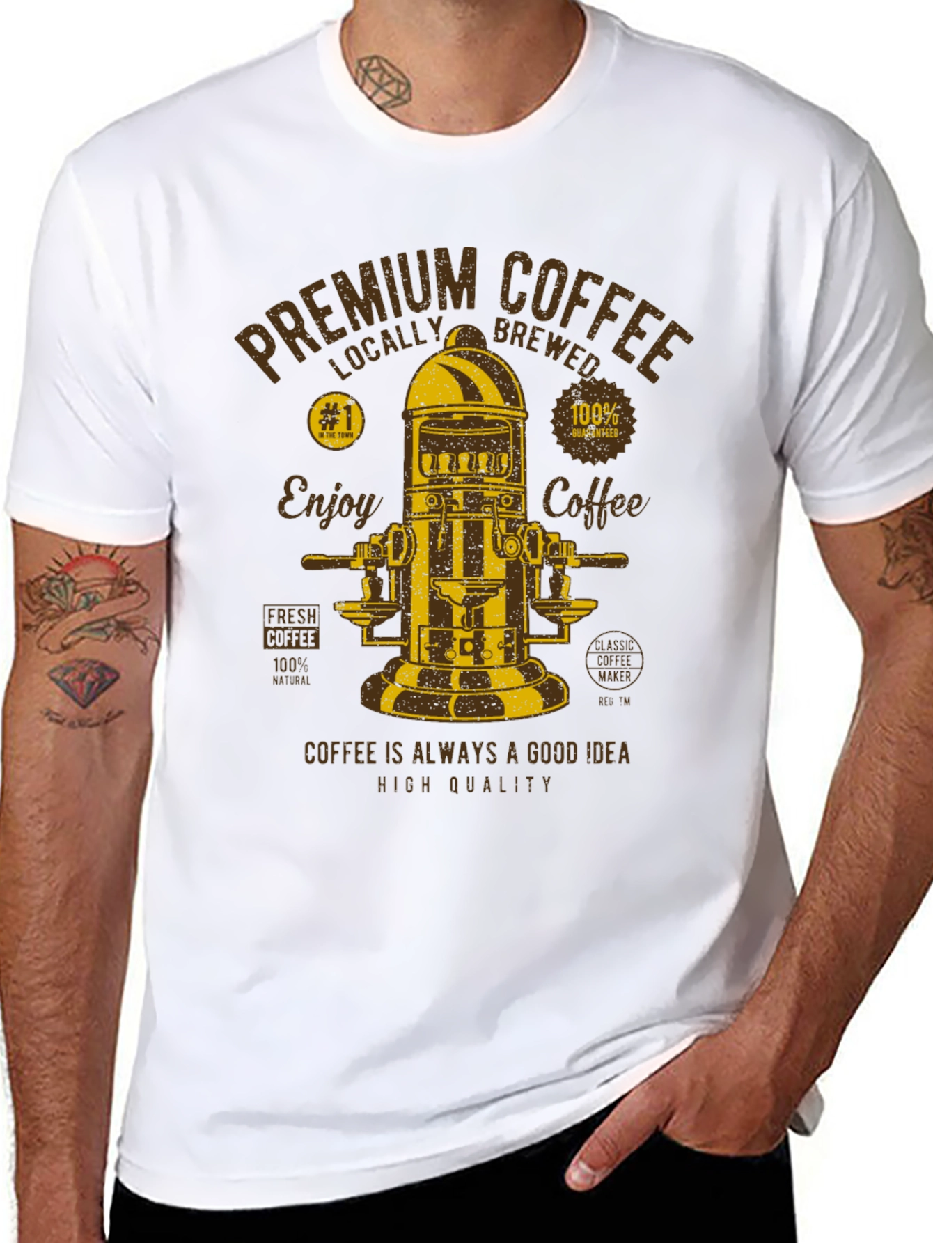 Premium Coffee Graphic T-Shirt - Black