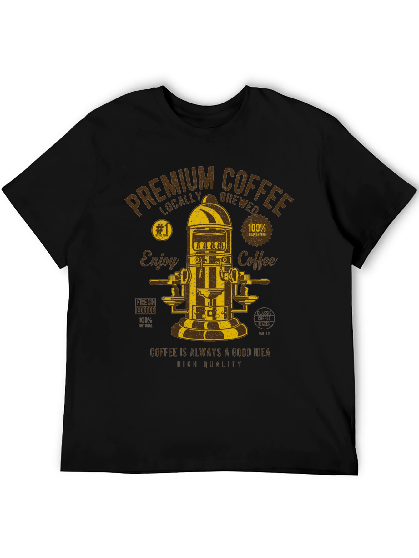 Premium Coffee Graphic T-Shirt - Black