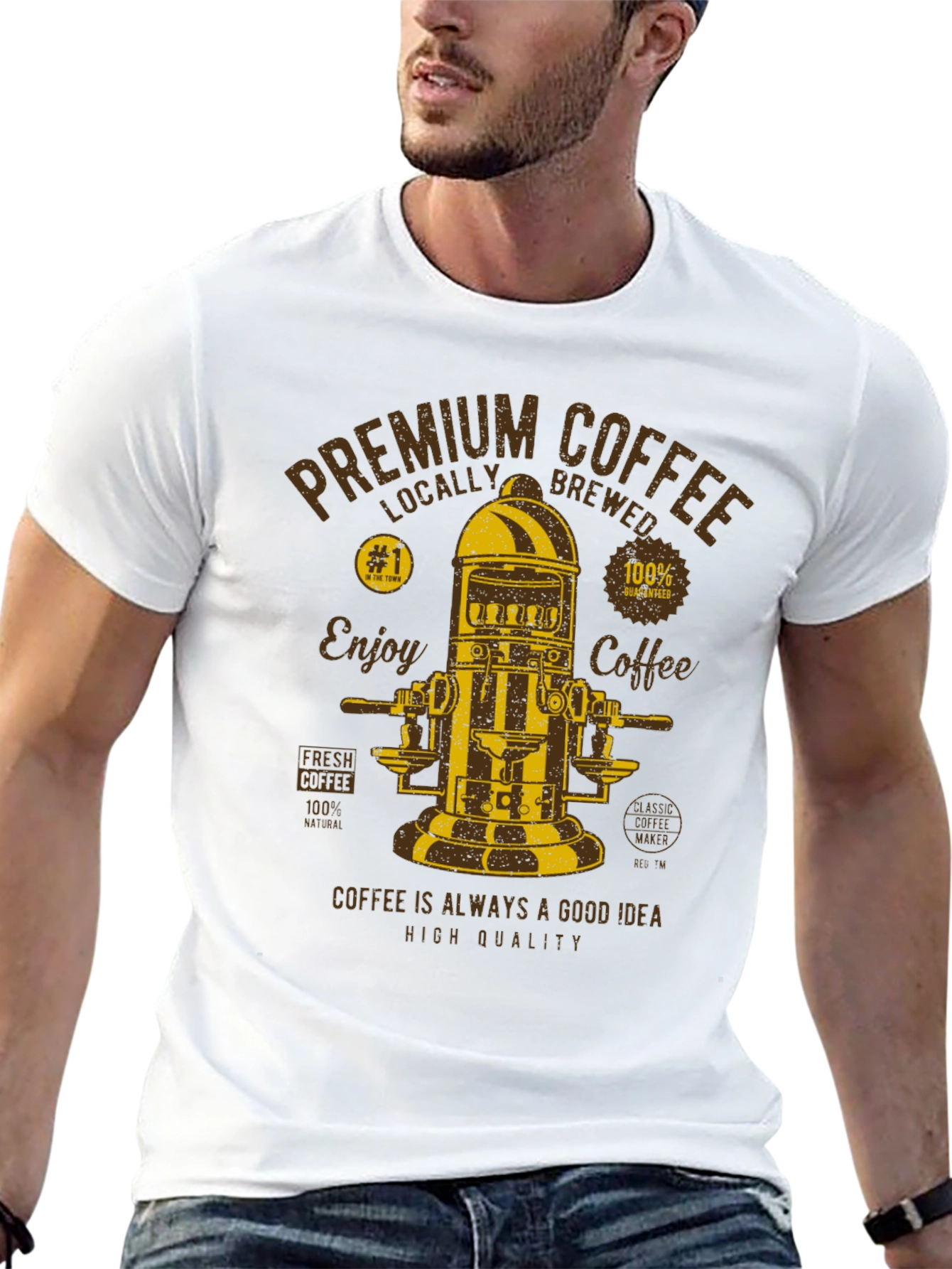 Premium Coffee Graphic T-Shirt - Black