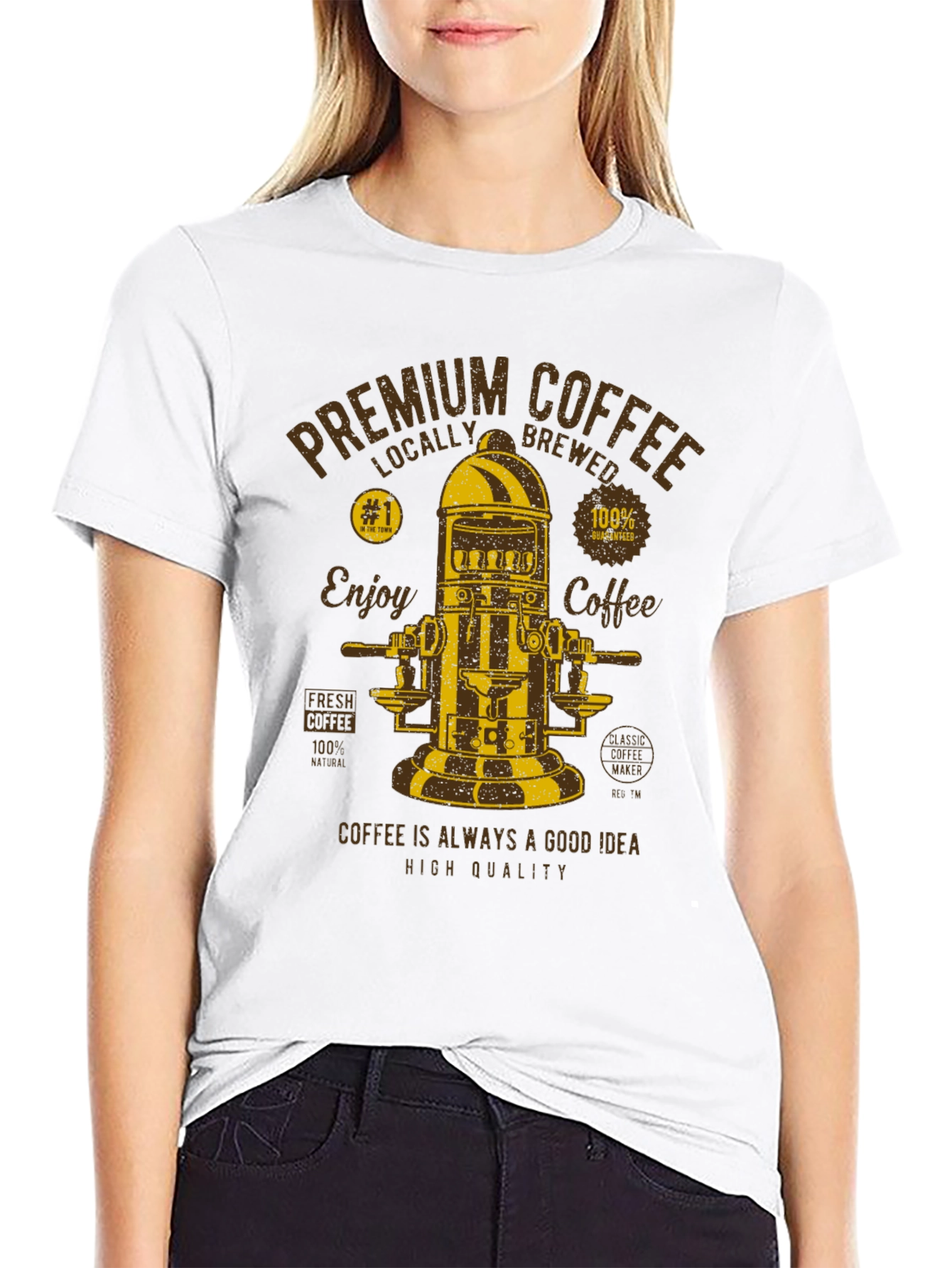 Premium Coffee Graphic T-Shirt - Black