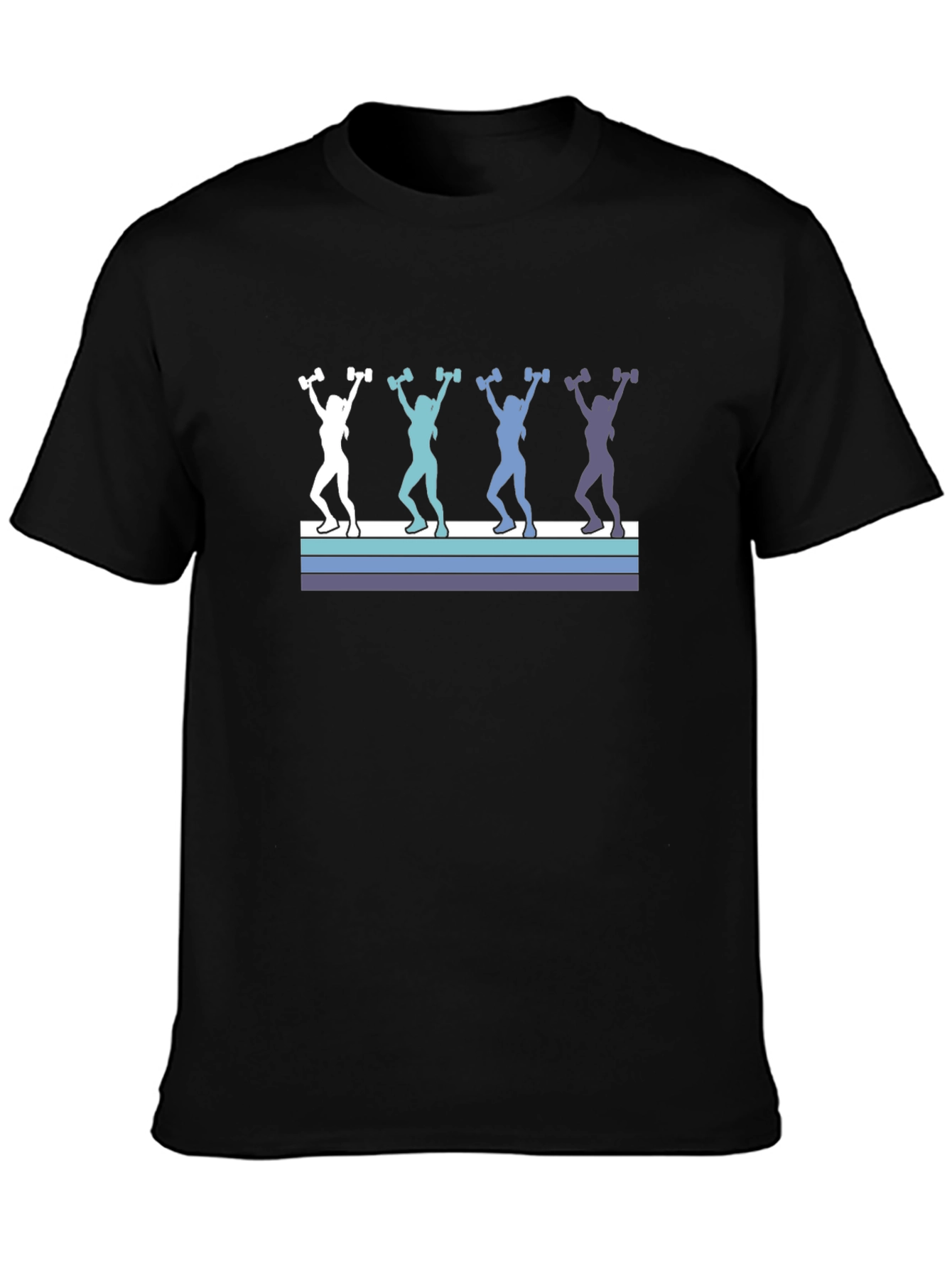 Retro Women Lifting Weights Graphic Tee