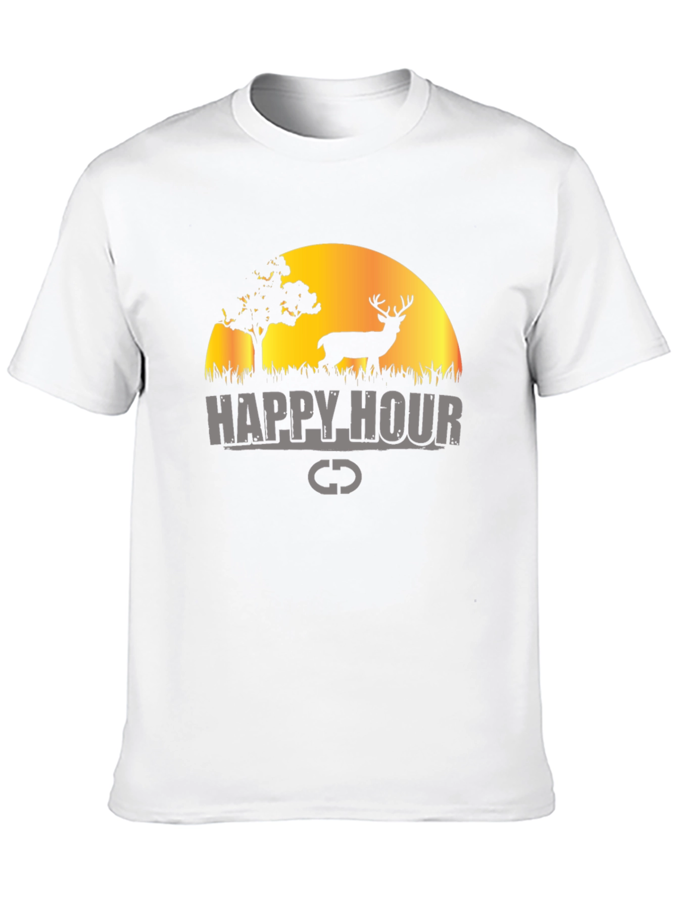 Happy Hour Deer Graphic Black T-Shirt