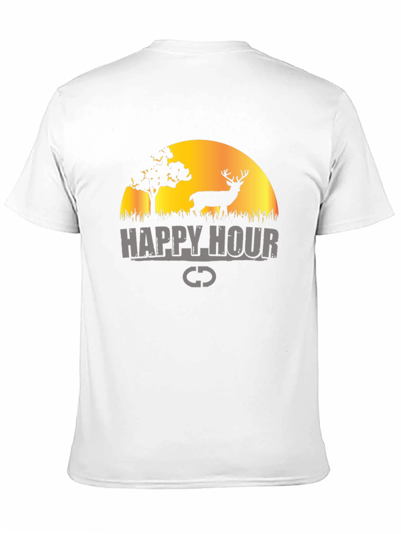 Happy Hour Deer Graphic Black T-Shirt