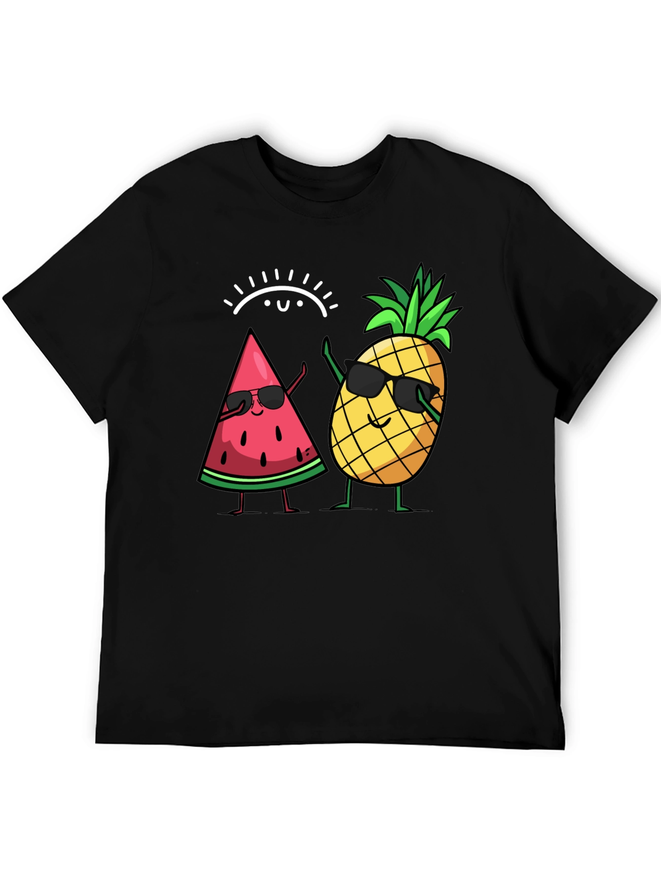 Cool Watermelon & Pineapple Graphic T-Shirt