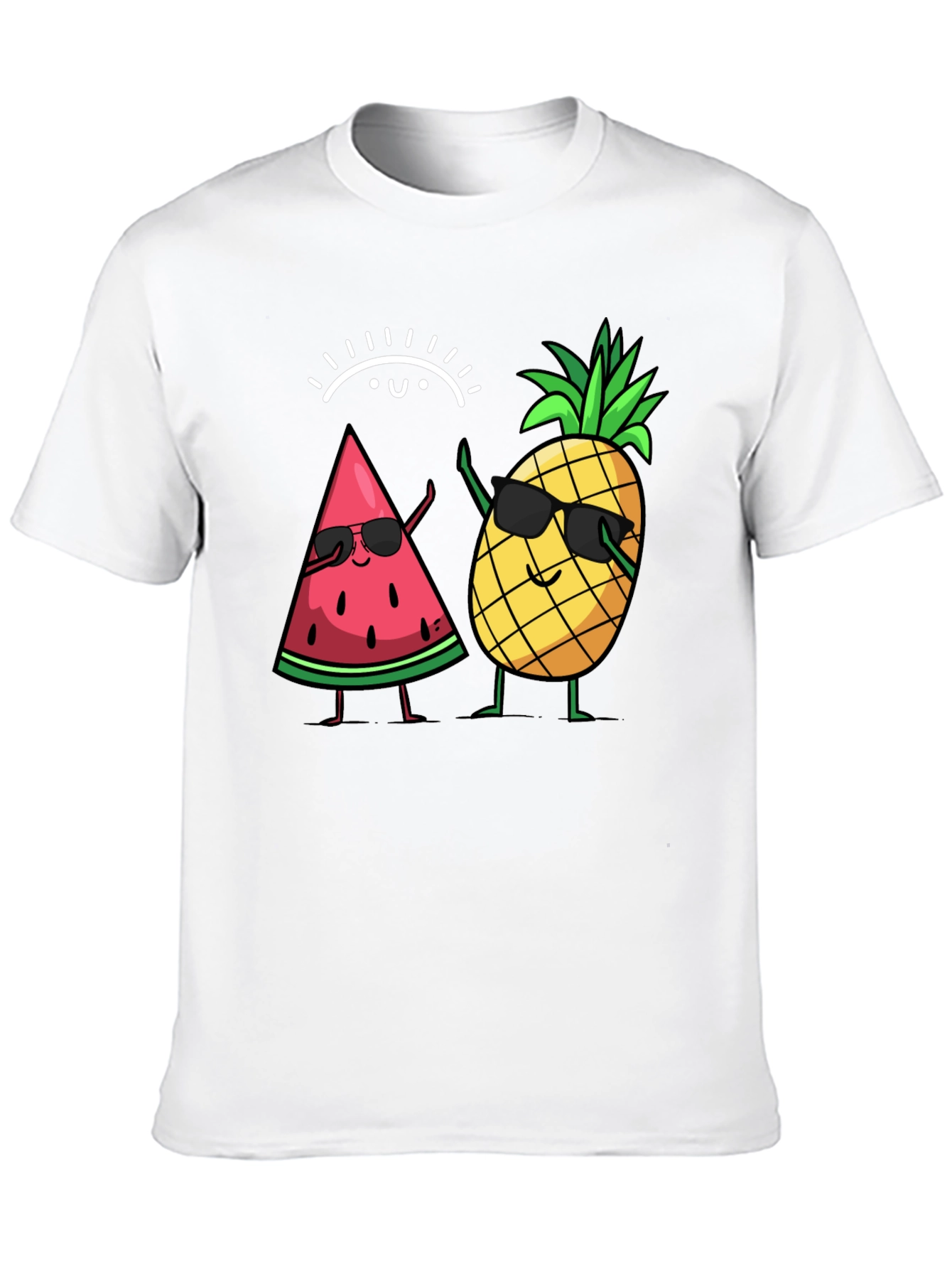 Cool Watermelon & Pineapple Graphic T-Shirt