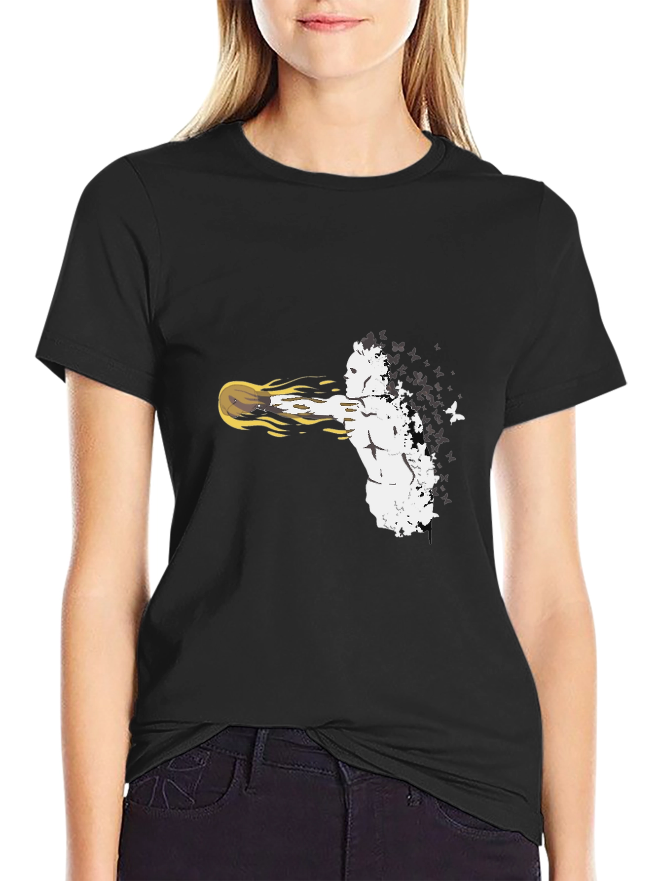 Abstract Fighter Black T-Shirt