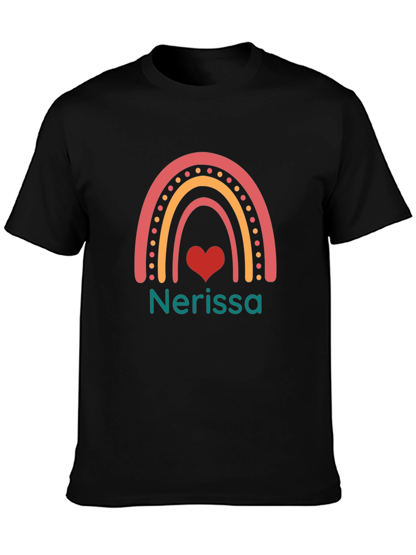 Nerissa Rainbow Heart Custom T-Shirt