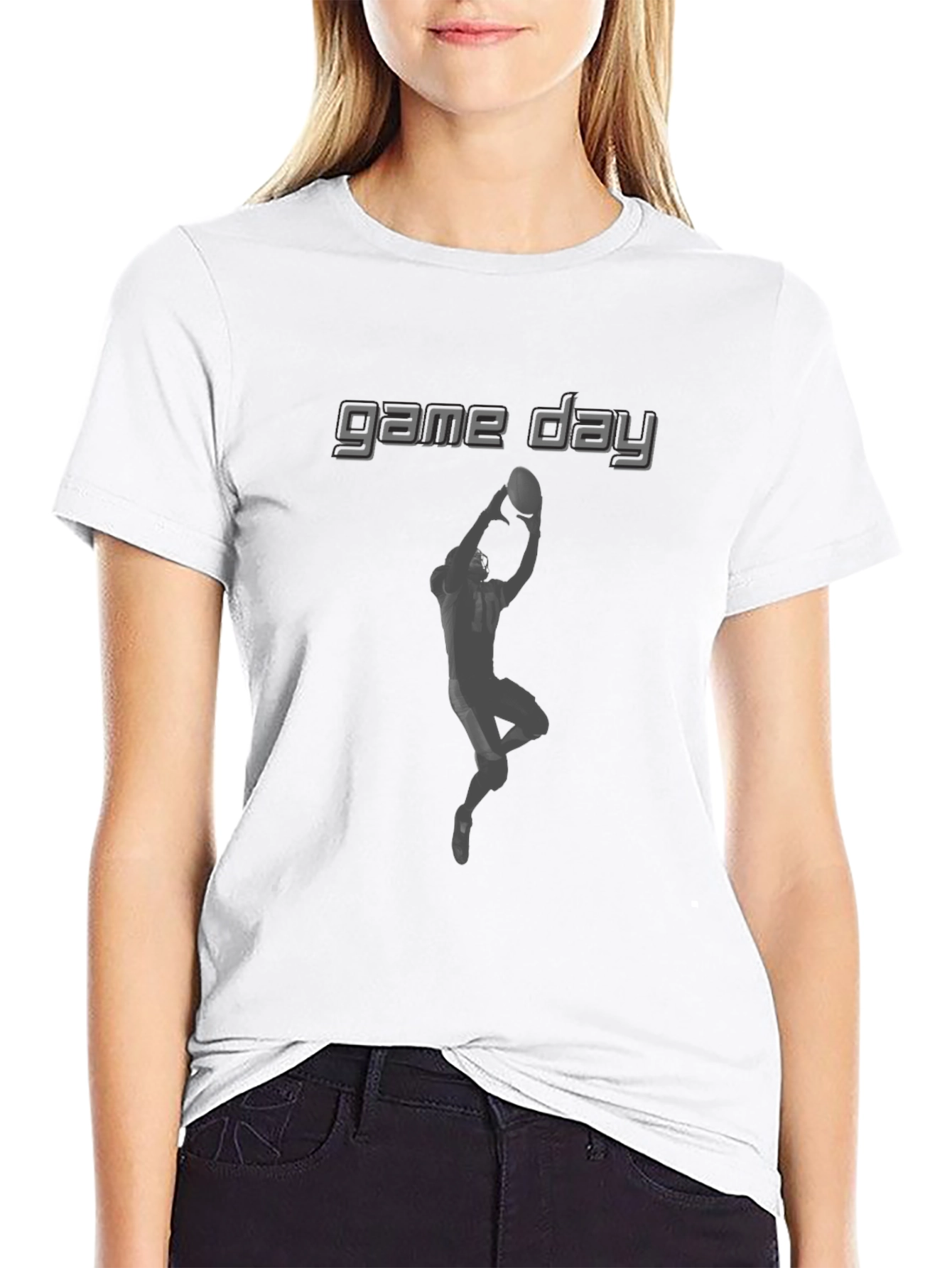 Game Day Football Receiver Graphic T-Shirt