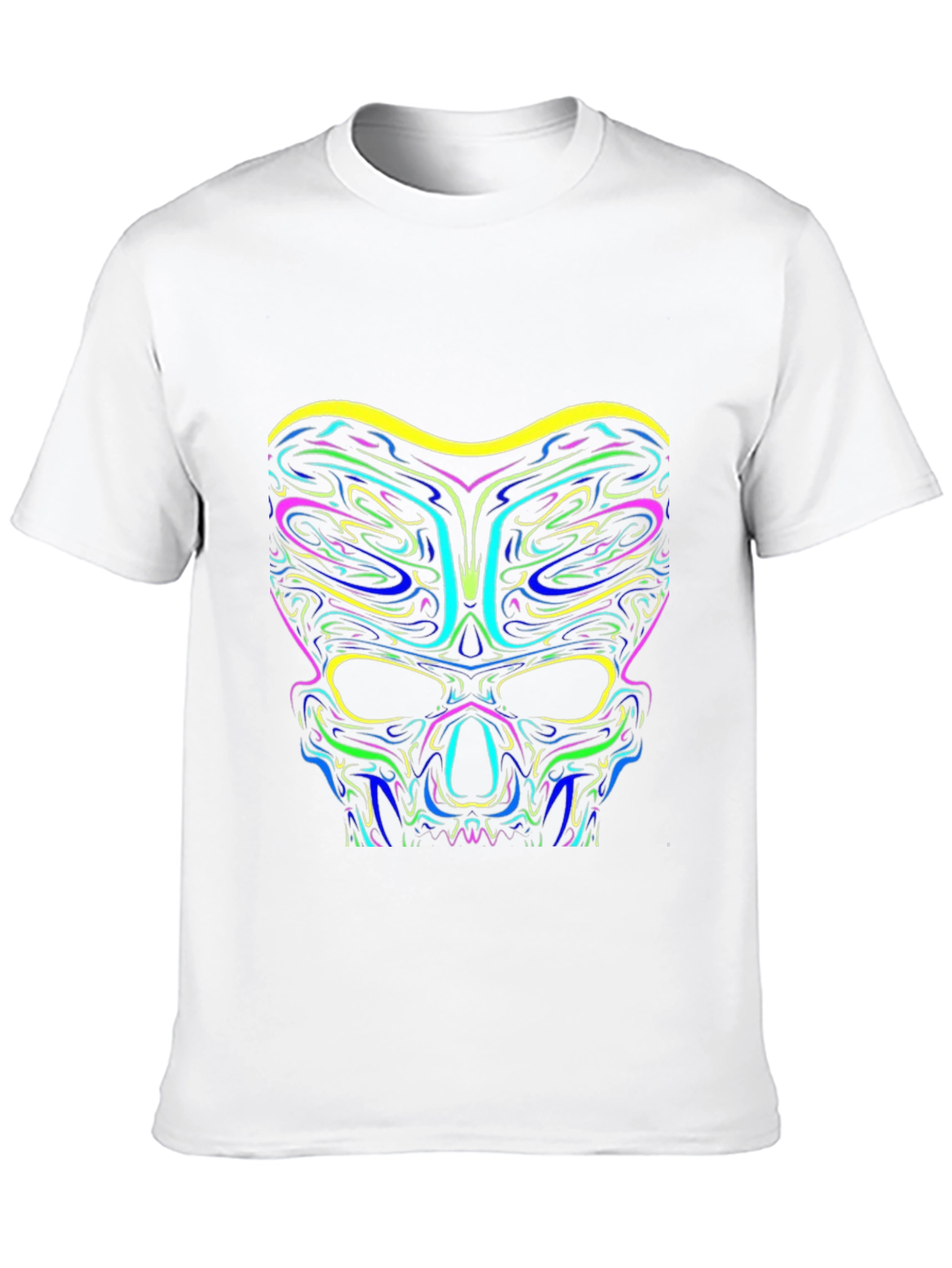 Neon Skull Graphic Black T-Shirt