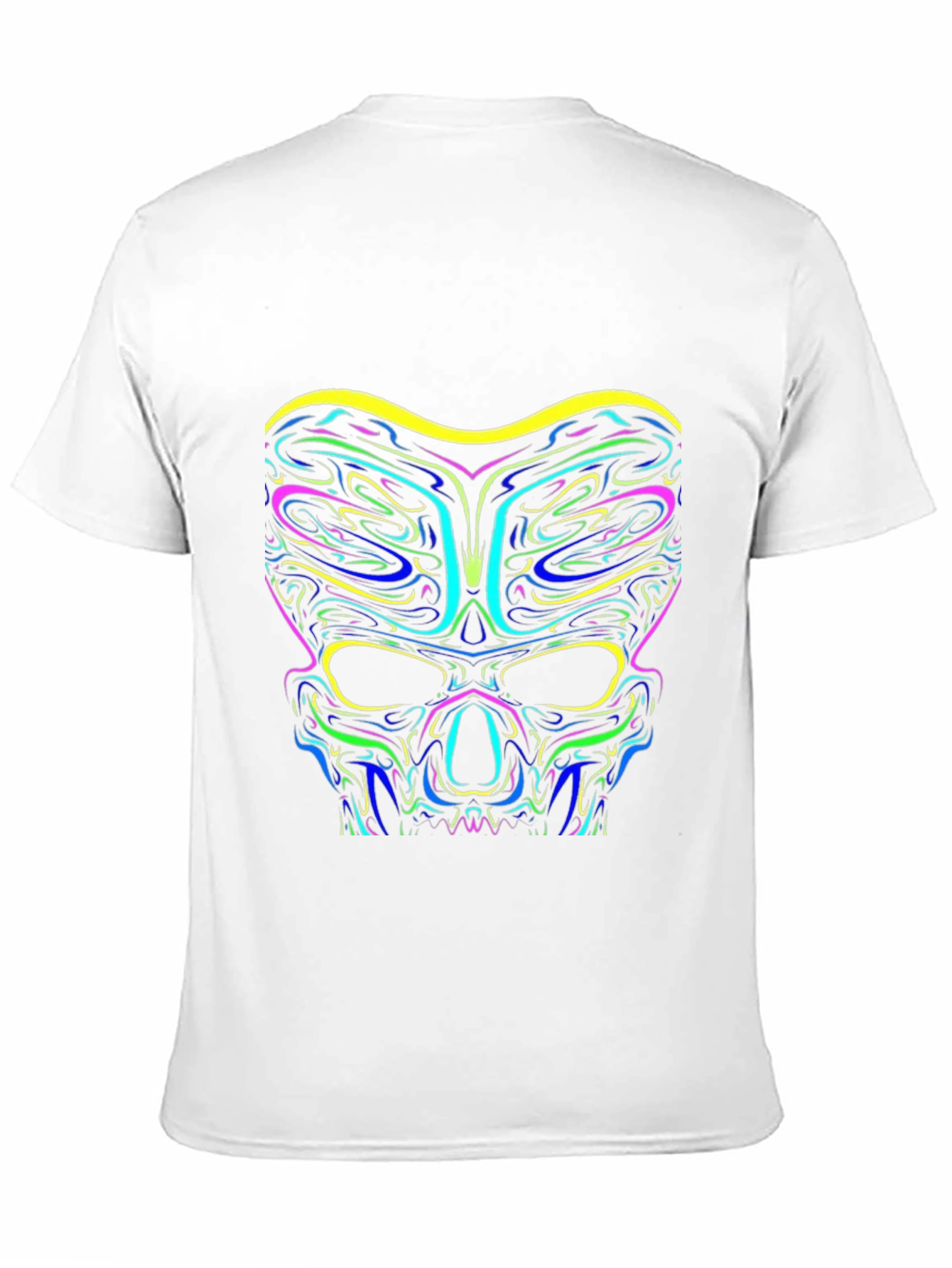 Neon Skull Graphic Black T-Shirt