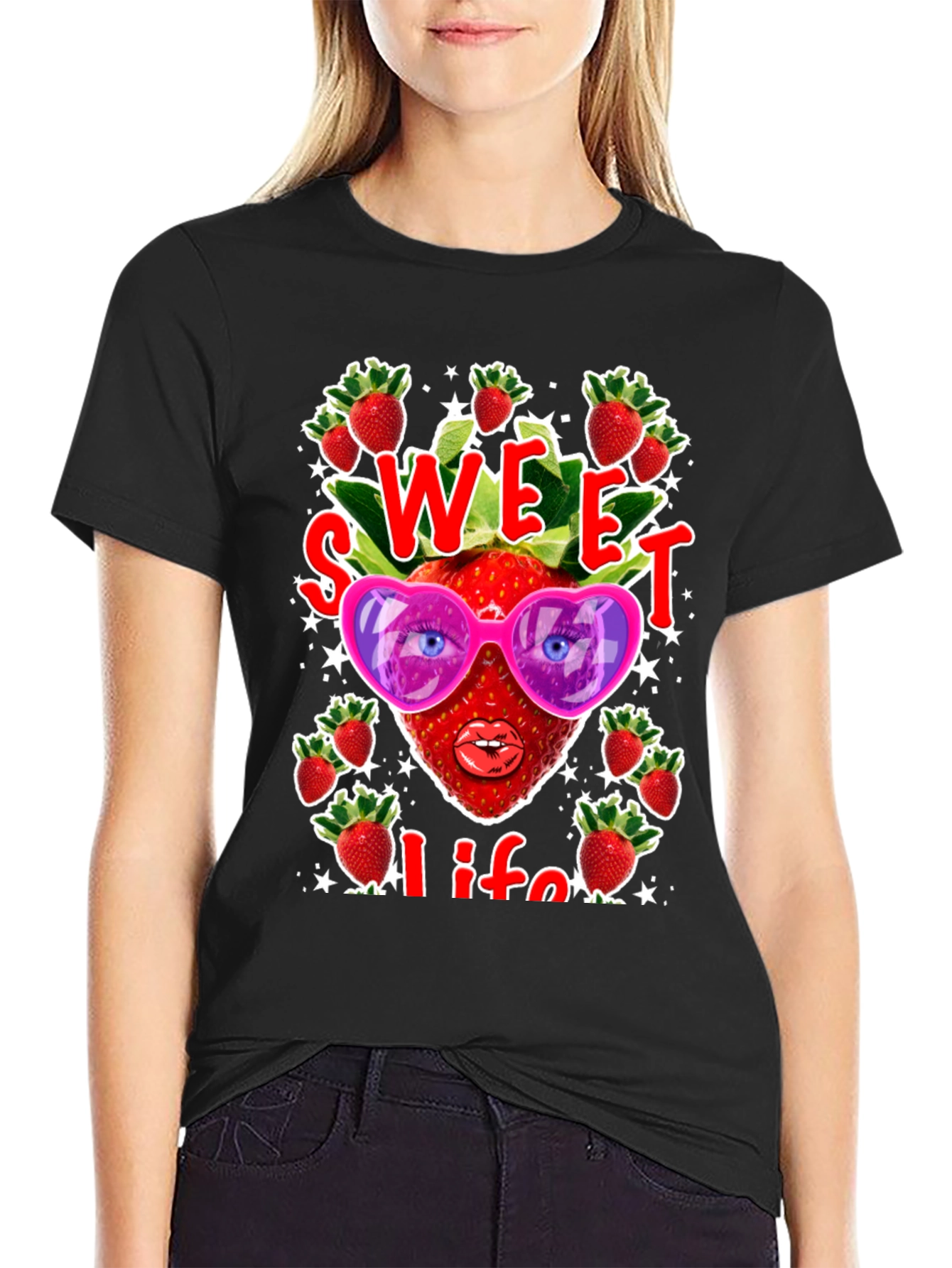 Sweet Life Strawberry Graphic T-Shirt