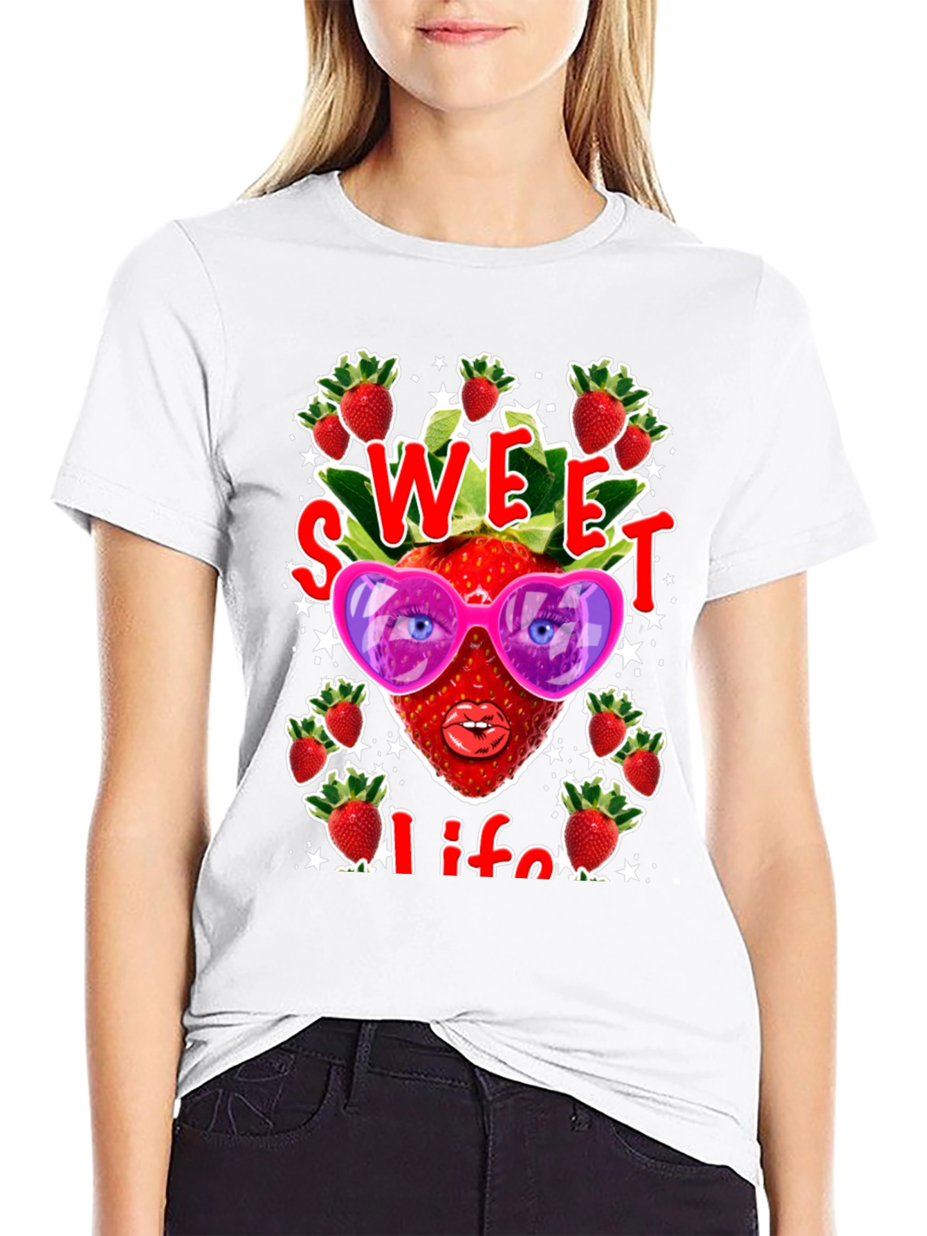 Sweet Life Strawberry Graphic T-Shirt