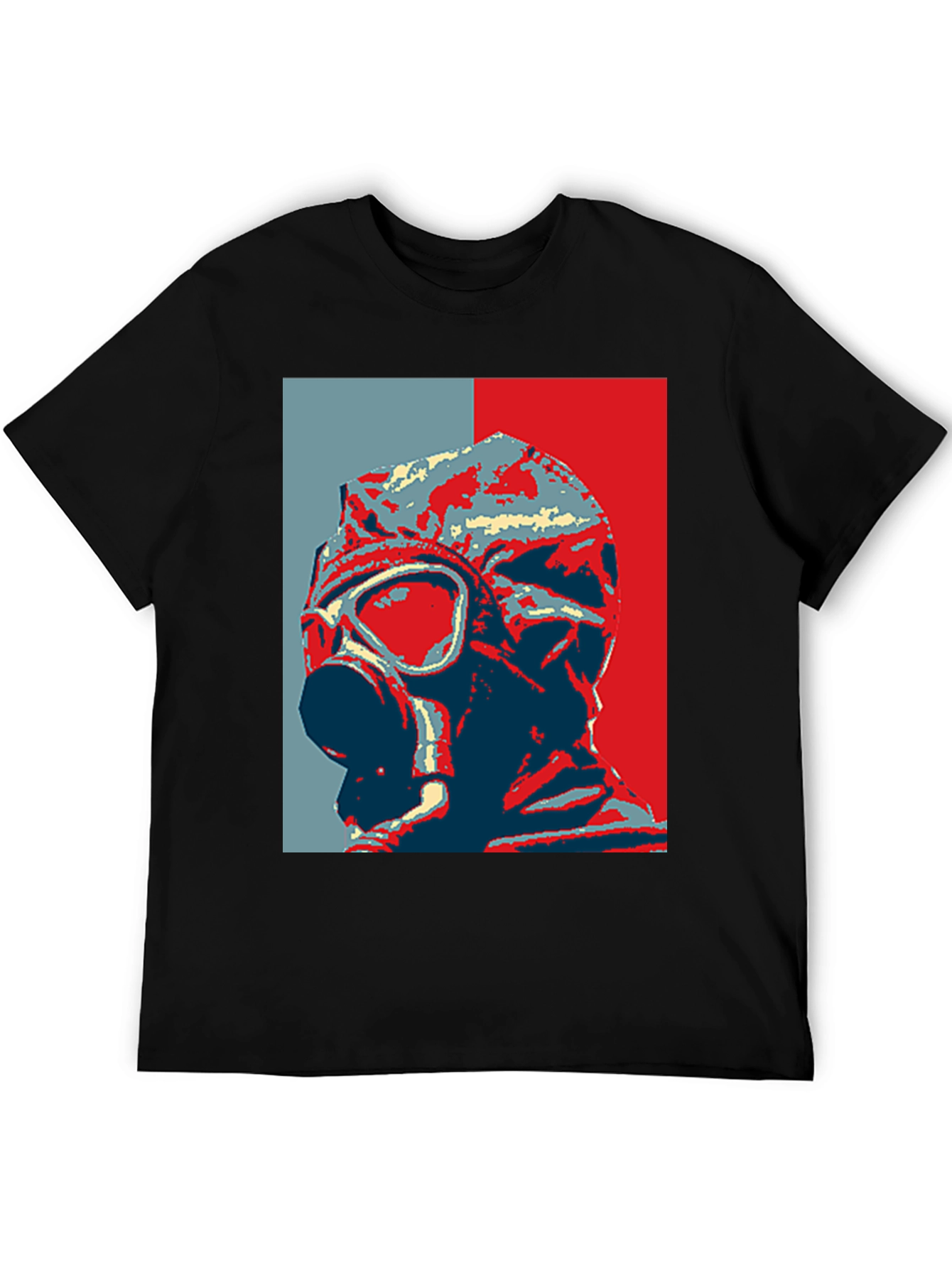 Gas Mask Graphic Print Black T-Shirt
