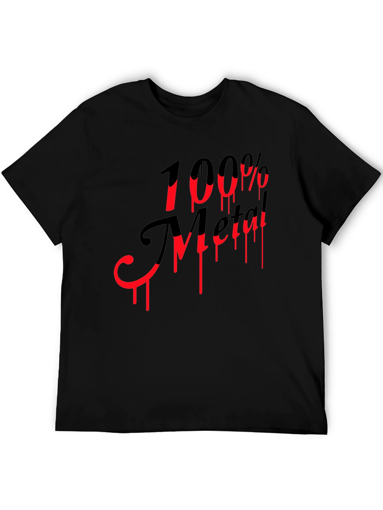 100% Metal Black Graphic T-Shirt - Rock On!