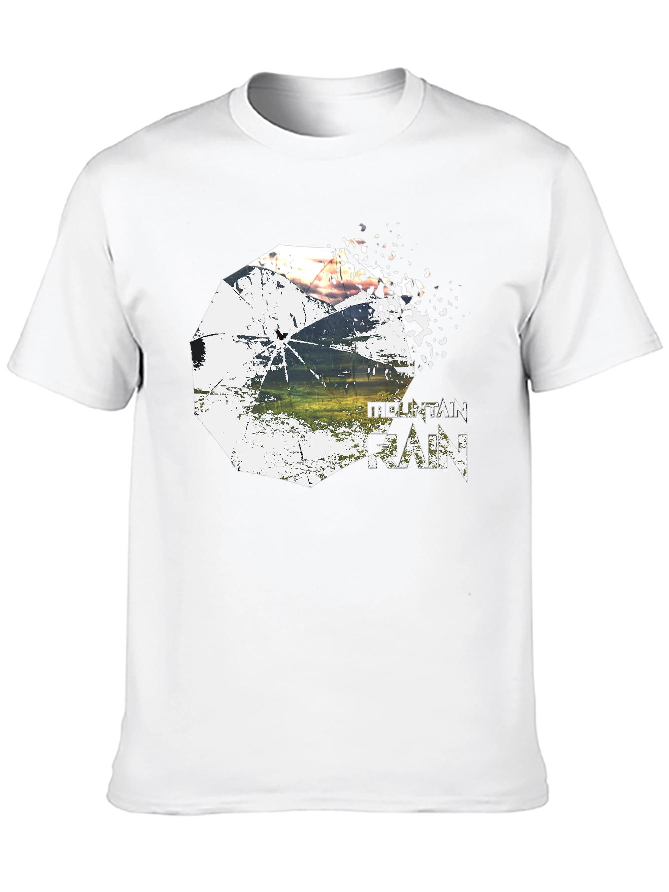 Mountain Rain Graphic Tee - Stylish Black T-Shirt