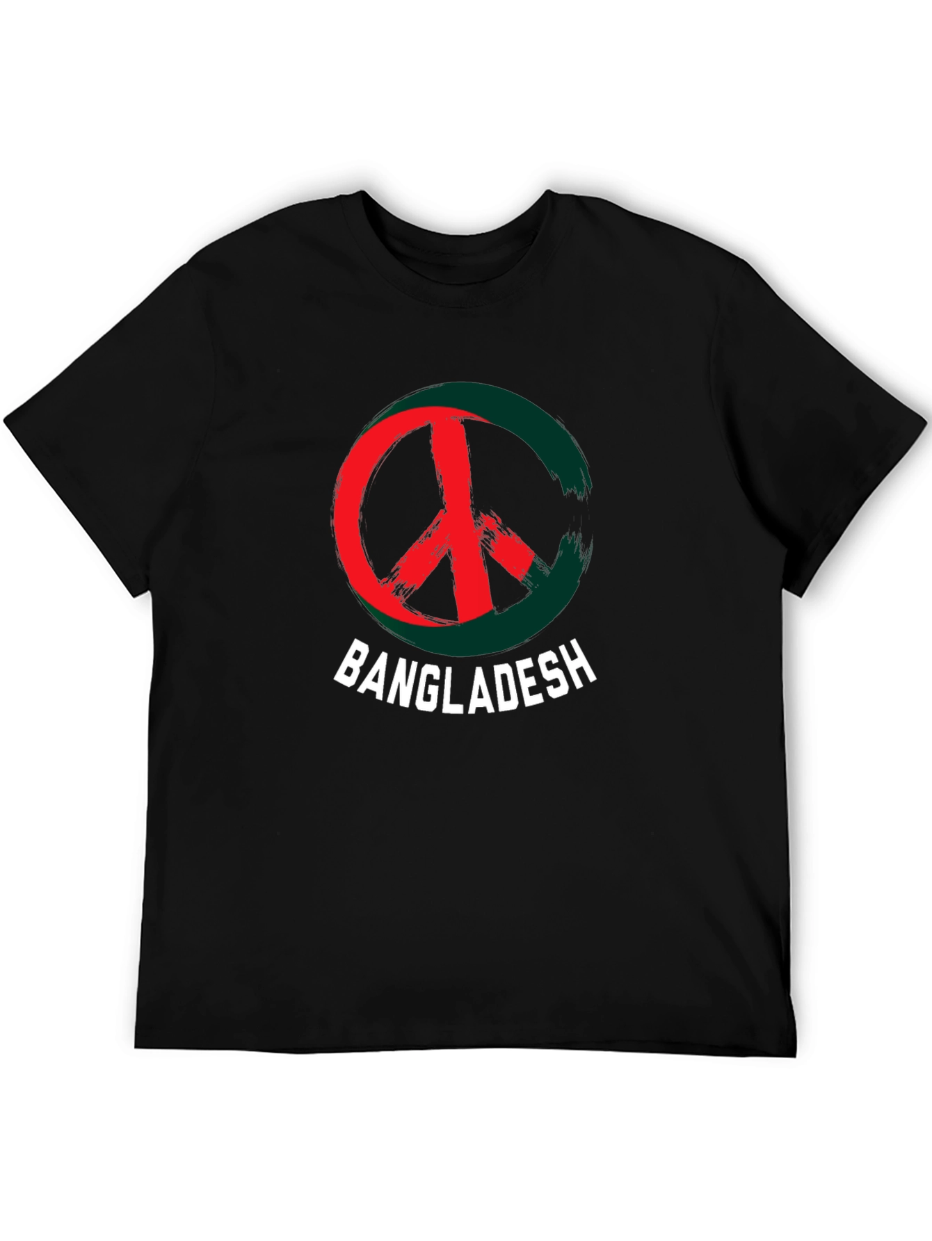 Bangladesh Peace Sign Graphic Tee - Mens Black T-Shirt