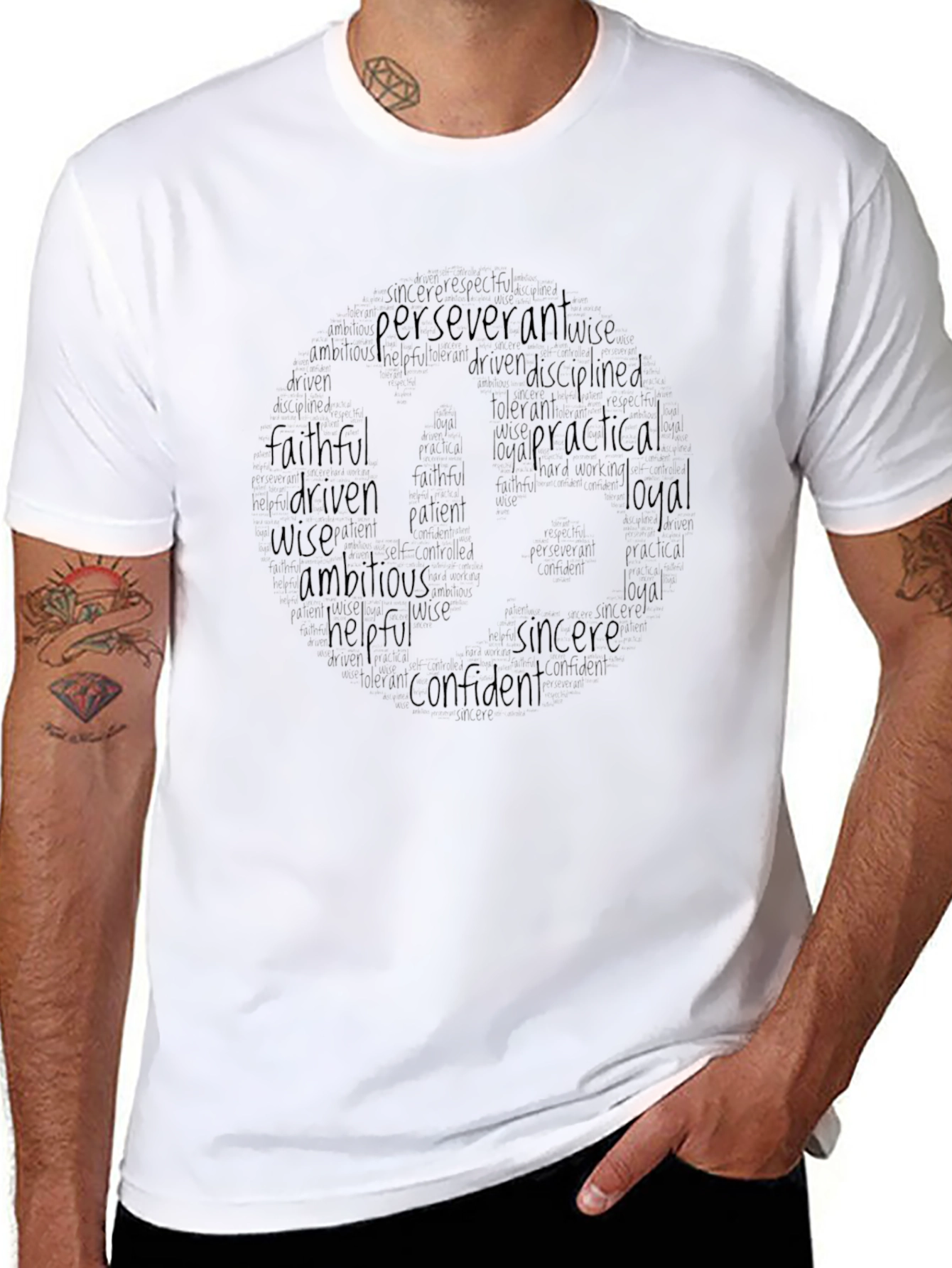 Inspirational Word Cloud T-Shirt - Positive Qualities
