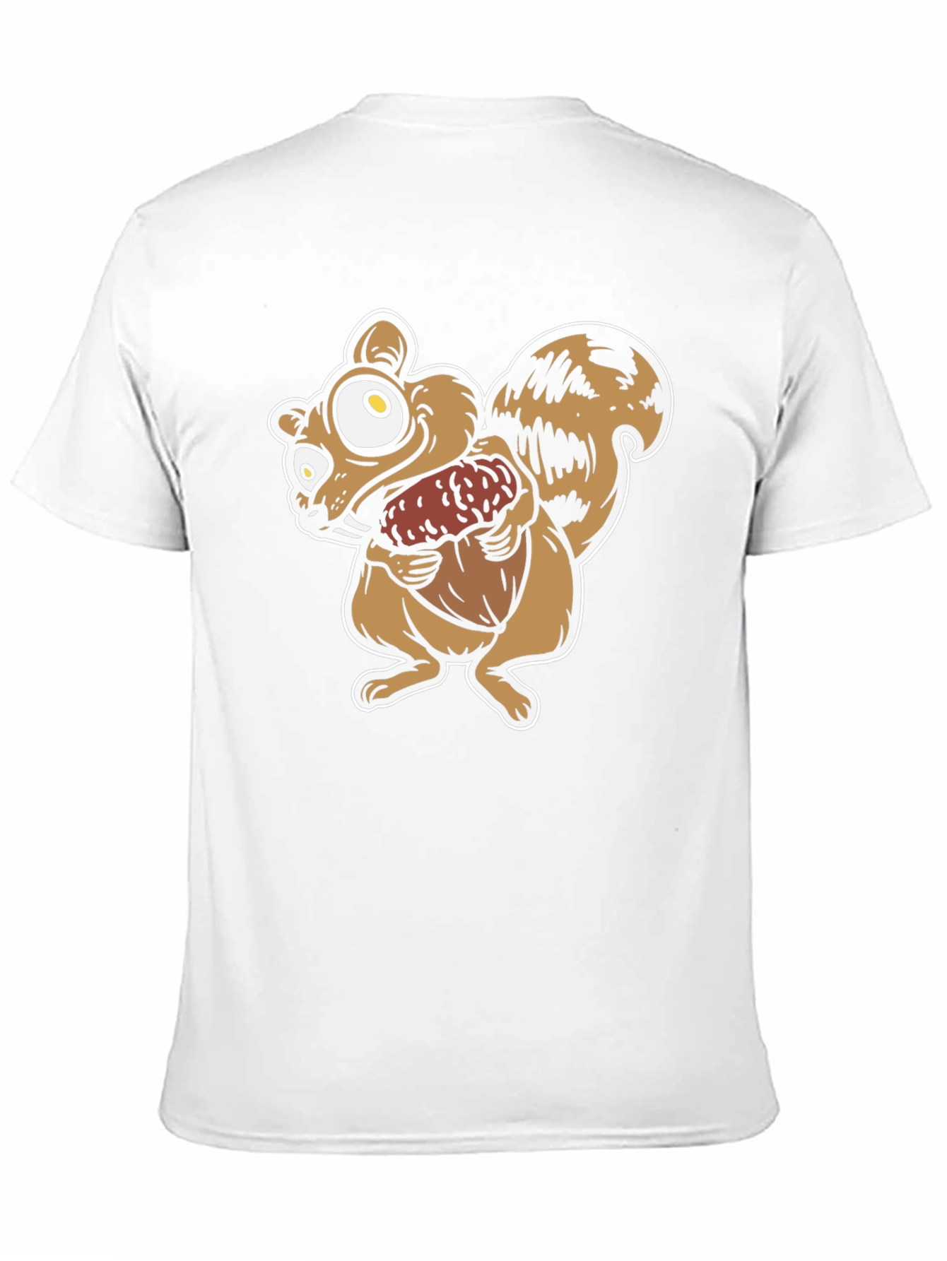 Cartoon Squirrel Holding Acorn Graphic T-Shirt
